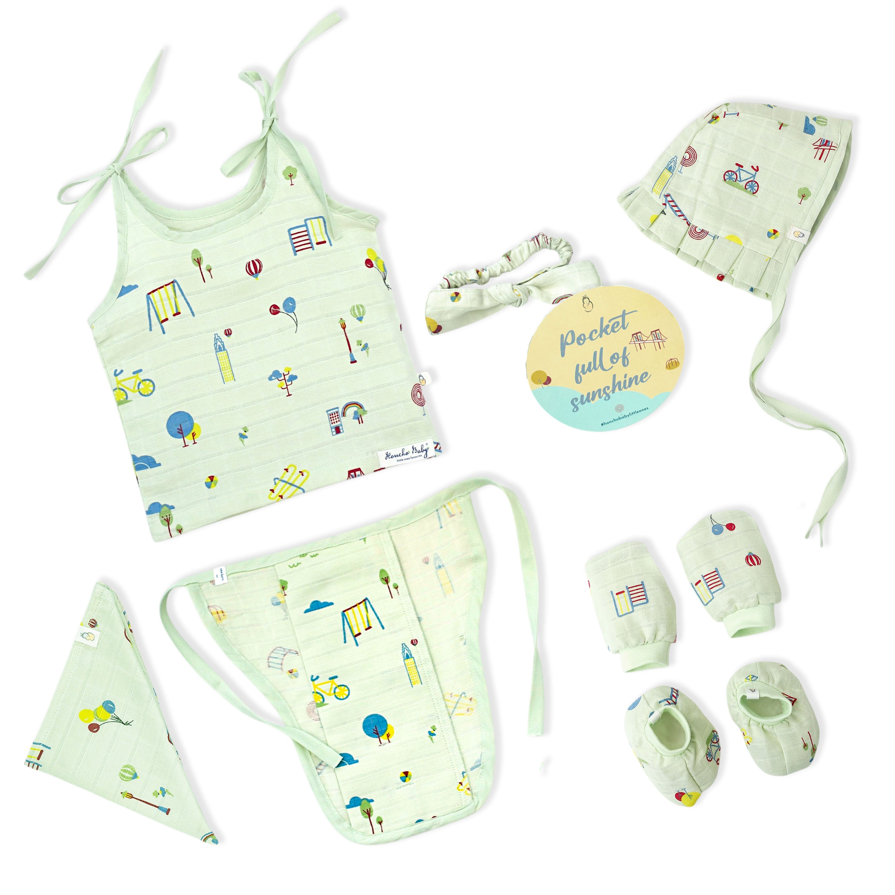 newborn baby gift set 7 piece cotton essentials with cap mittens bib socks