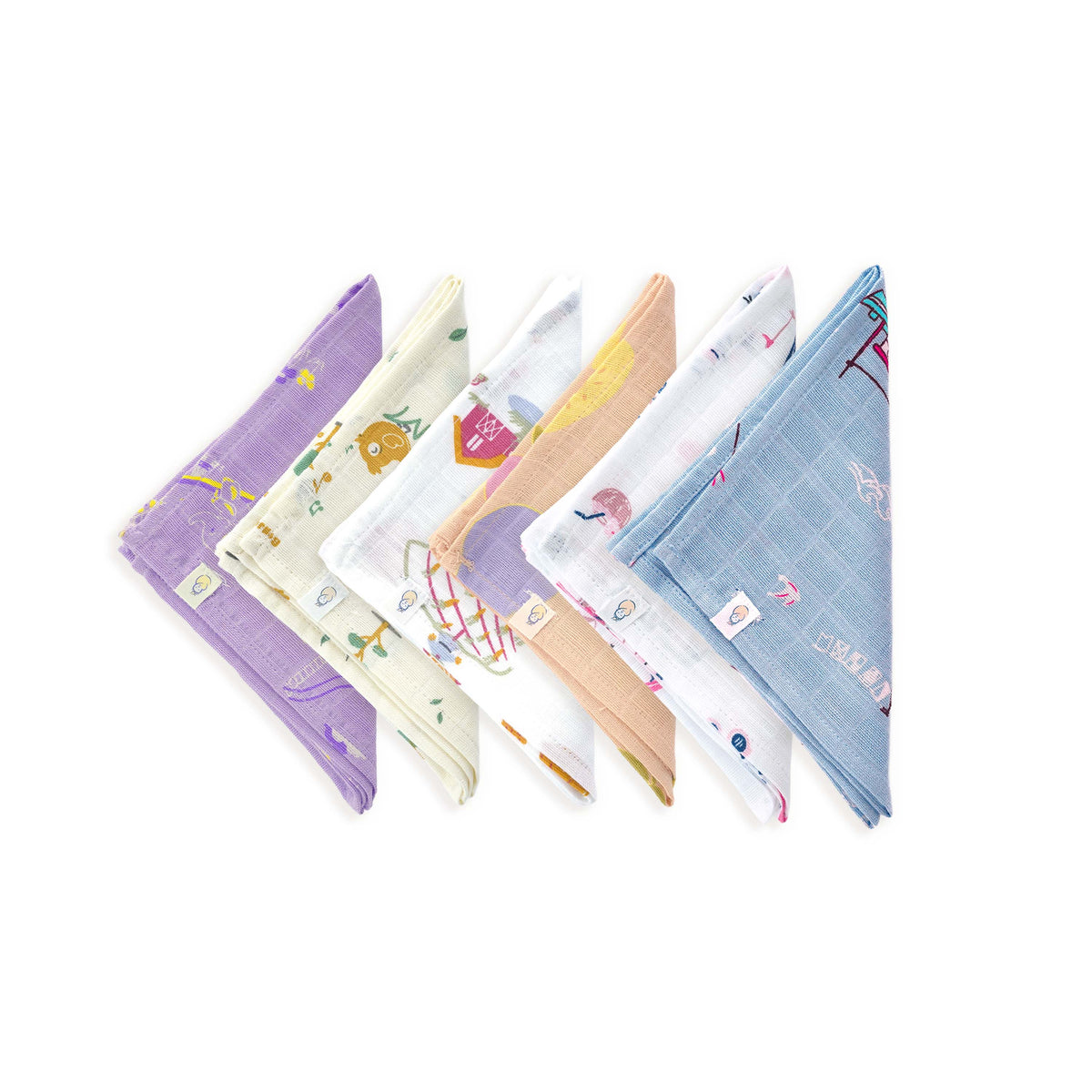 Muslin Wash cloth / Hand kerchief - 6 Pack S10 (27x27 Cm)