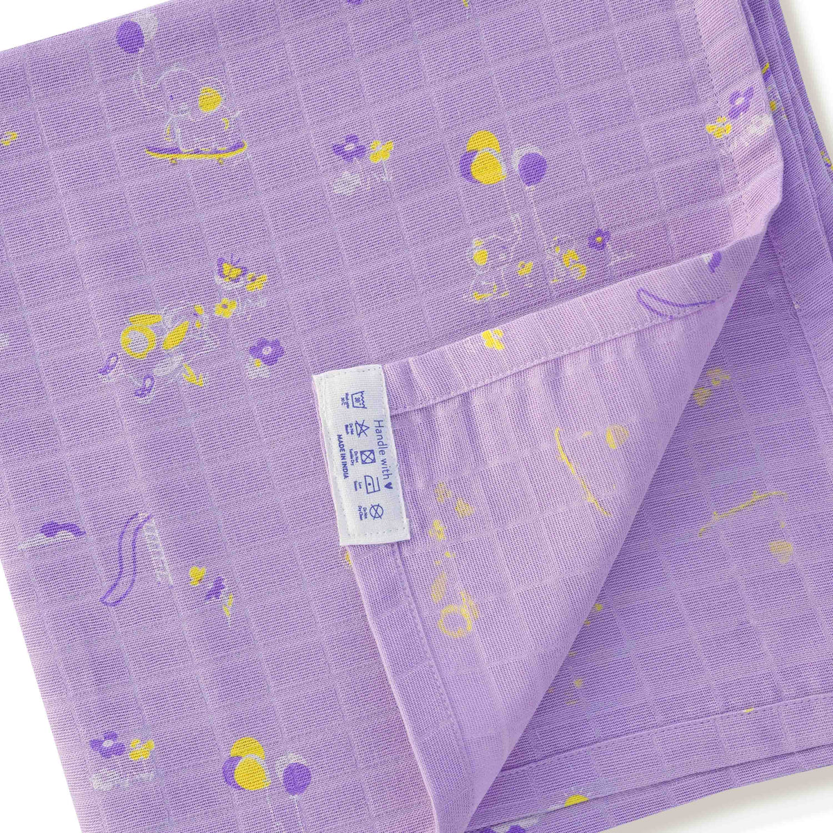 Bunny & Bumbles - Baby Muslin Swaddle Blanket | 100% Premium Cotton | 110x110 cm