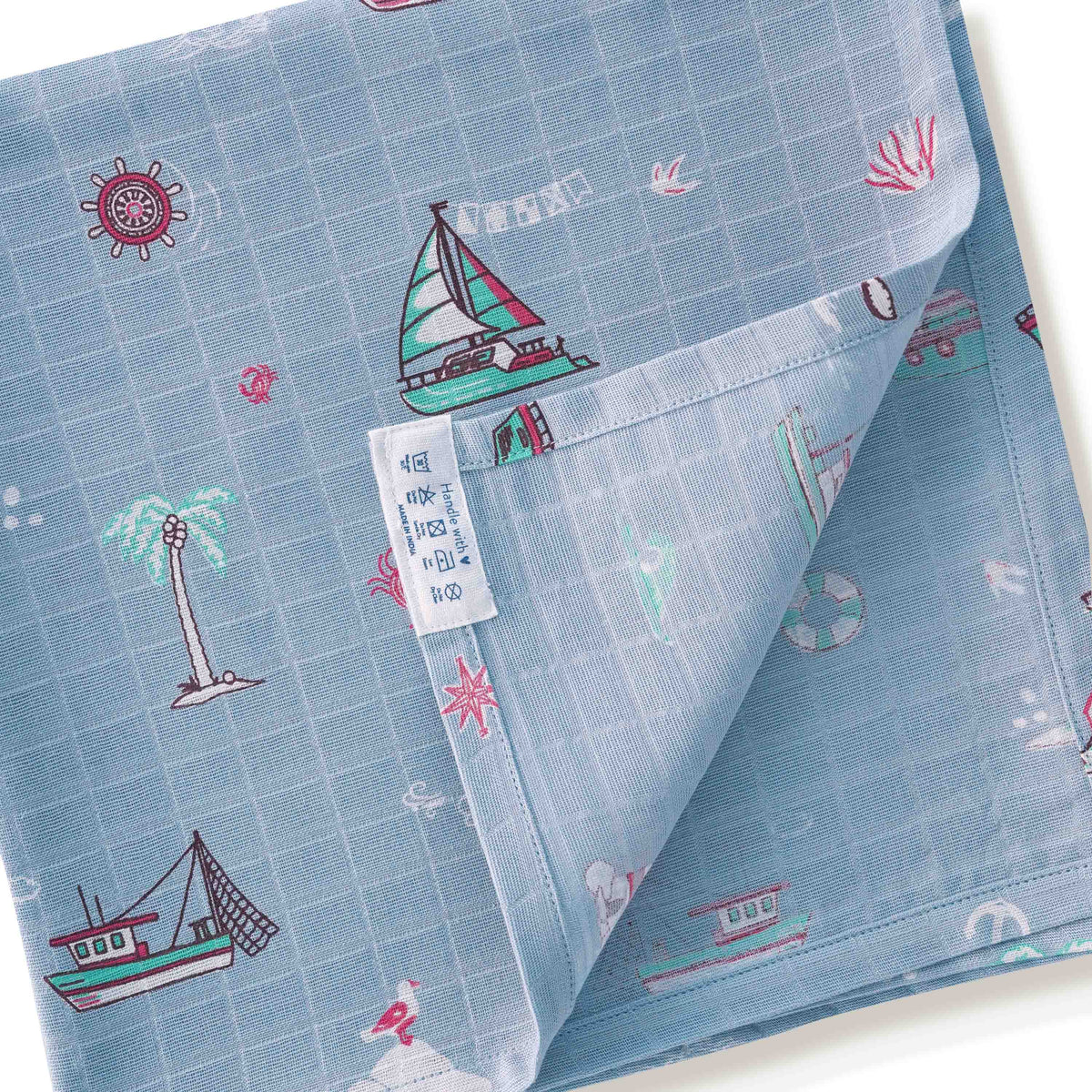 Lighthouse Magic  - Baby Muslin Swaddle Blanket | 100% Premium Cotton | 110x110 cm