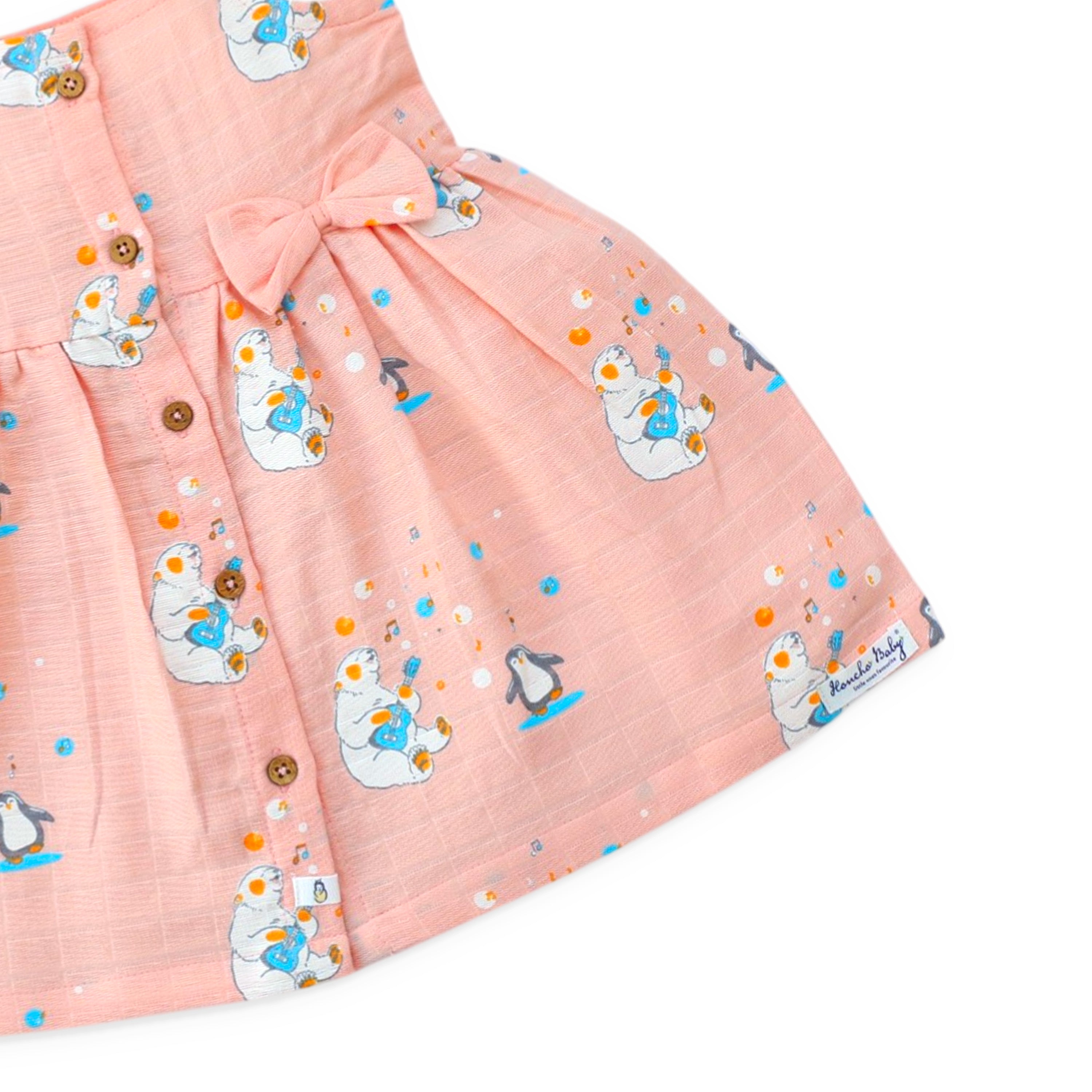 Sleeveless Muslin Cotton Frock with Bow (0 months to 5 years) - Cub's First Concert