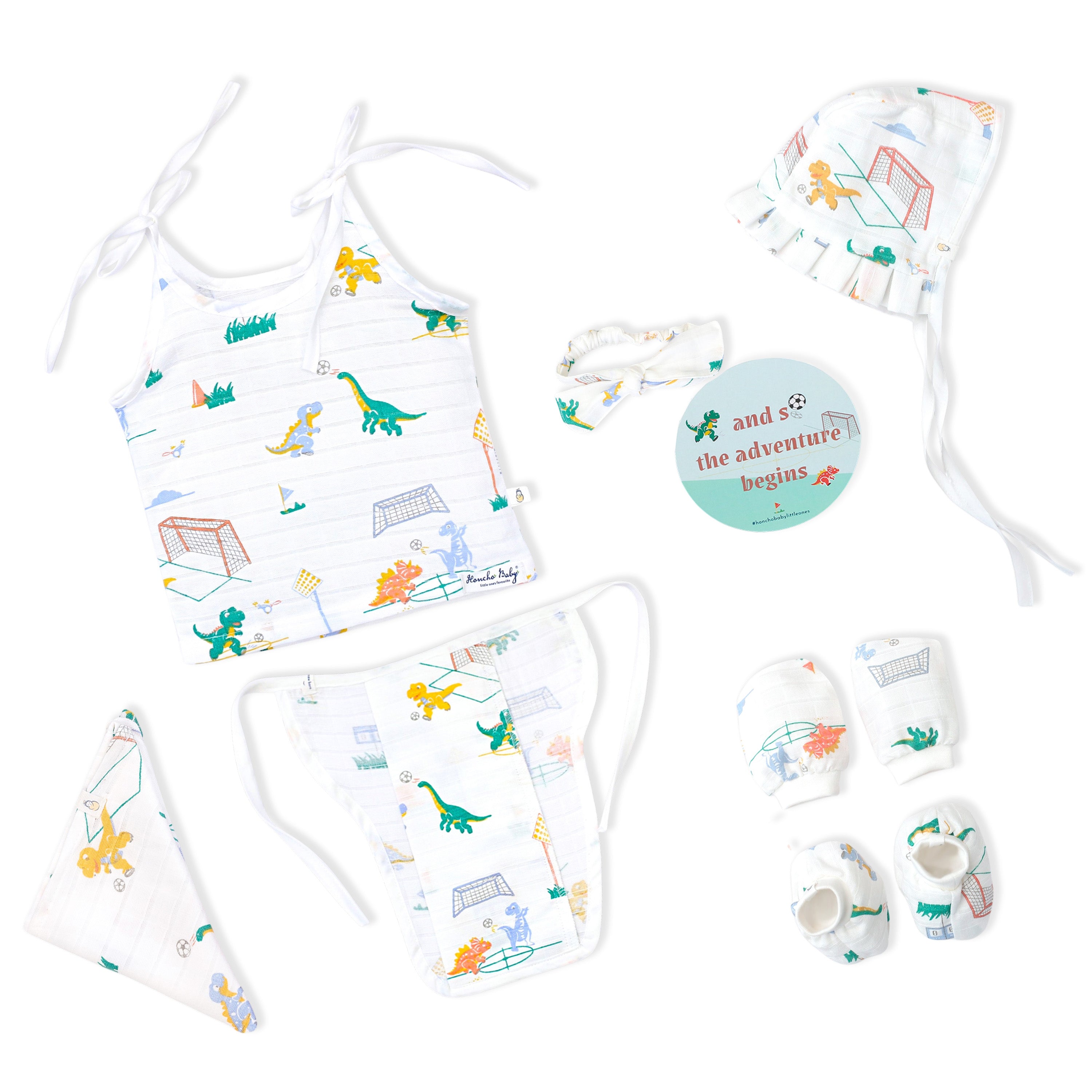 Baby essential Starter gift Kit - 7 piece set - Dino & Football