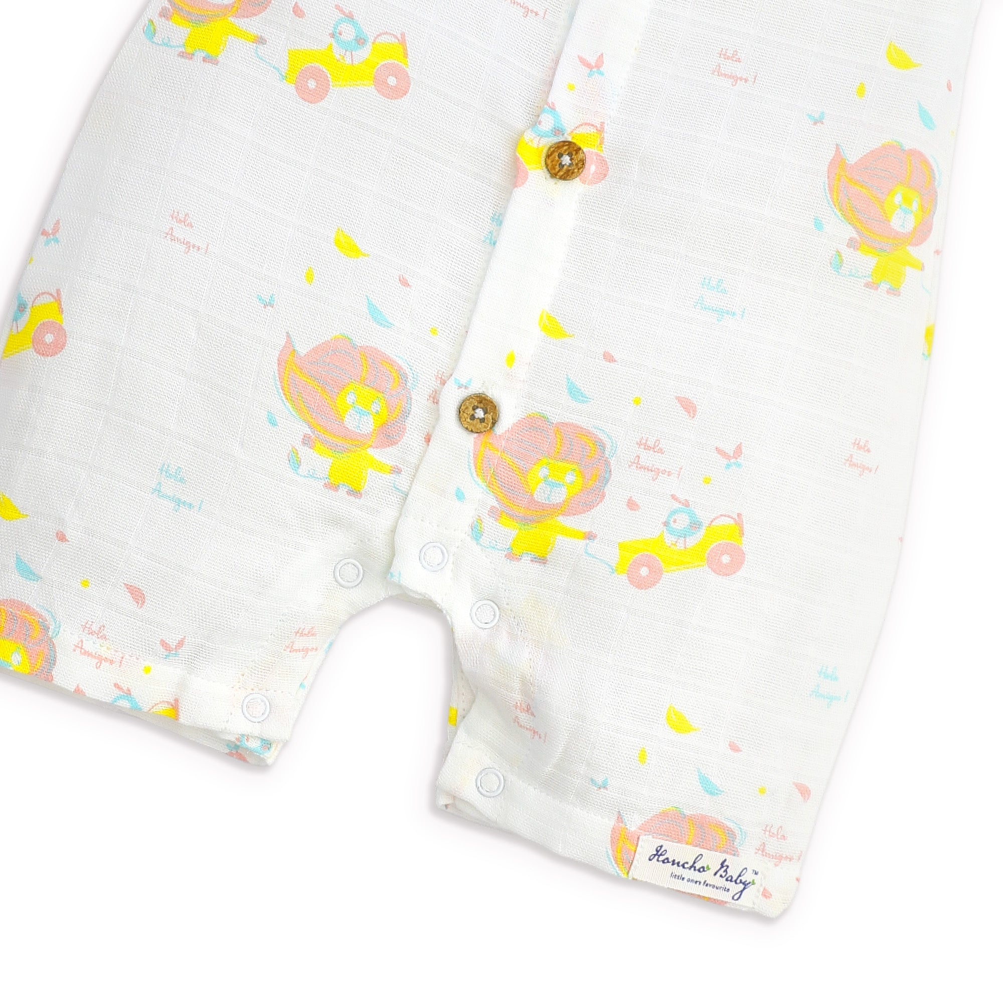 Two baby bibs with colorful designs on a white background