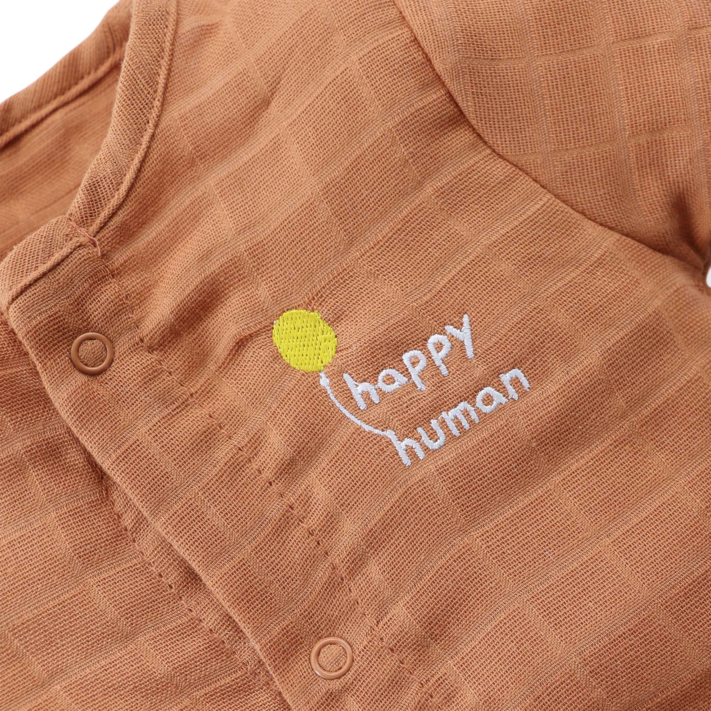 Muslin Baby Romper for 0-18 Months - Happy  Human