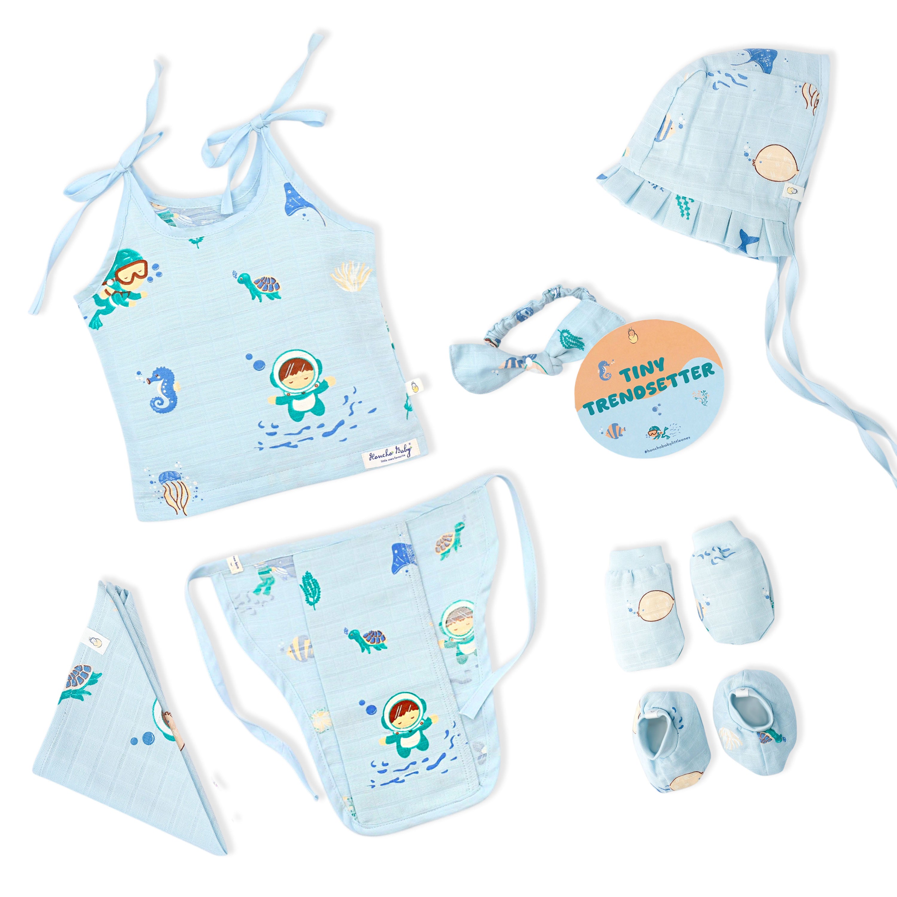 Baby essential Starter gift Kit - 7 piece set - Mini Scuba Squad