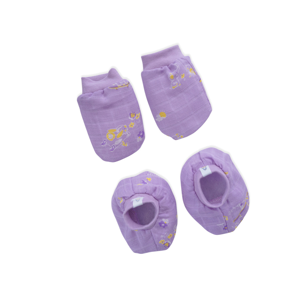 Baby Cap, Mittens and booties Set - Bunny and Bumbles (0-3 Months)