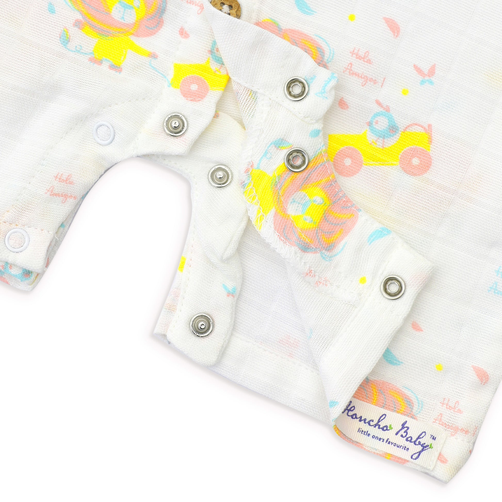 Snap buttons for easy diaper changes 