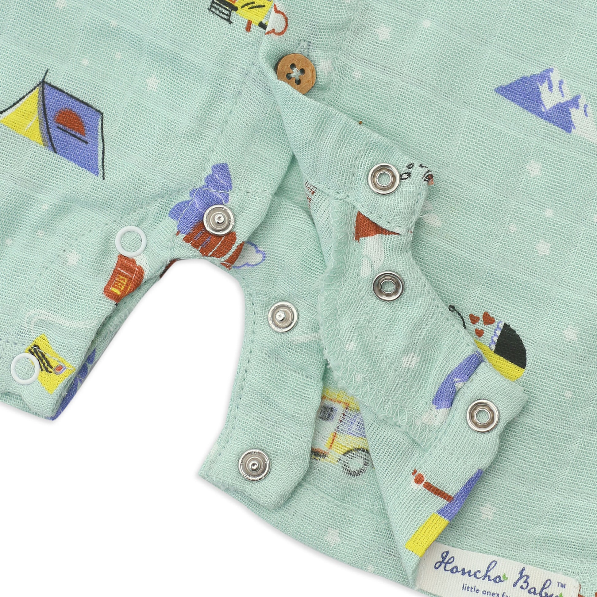 Easy-access snap closures at legs for convenient diaper changes - baby romper