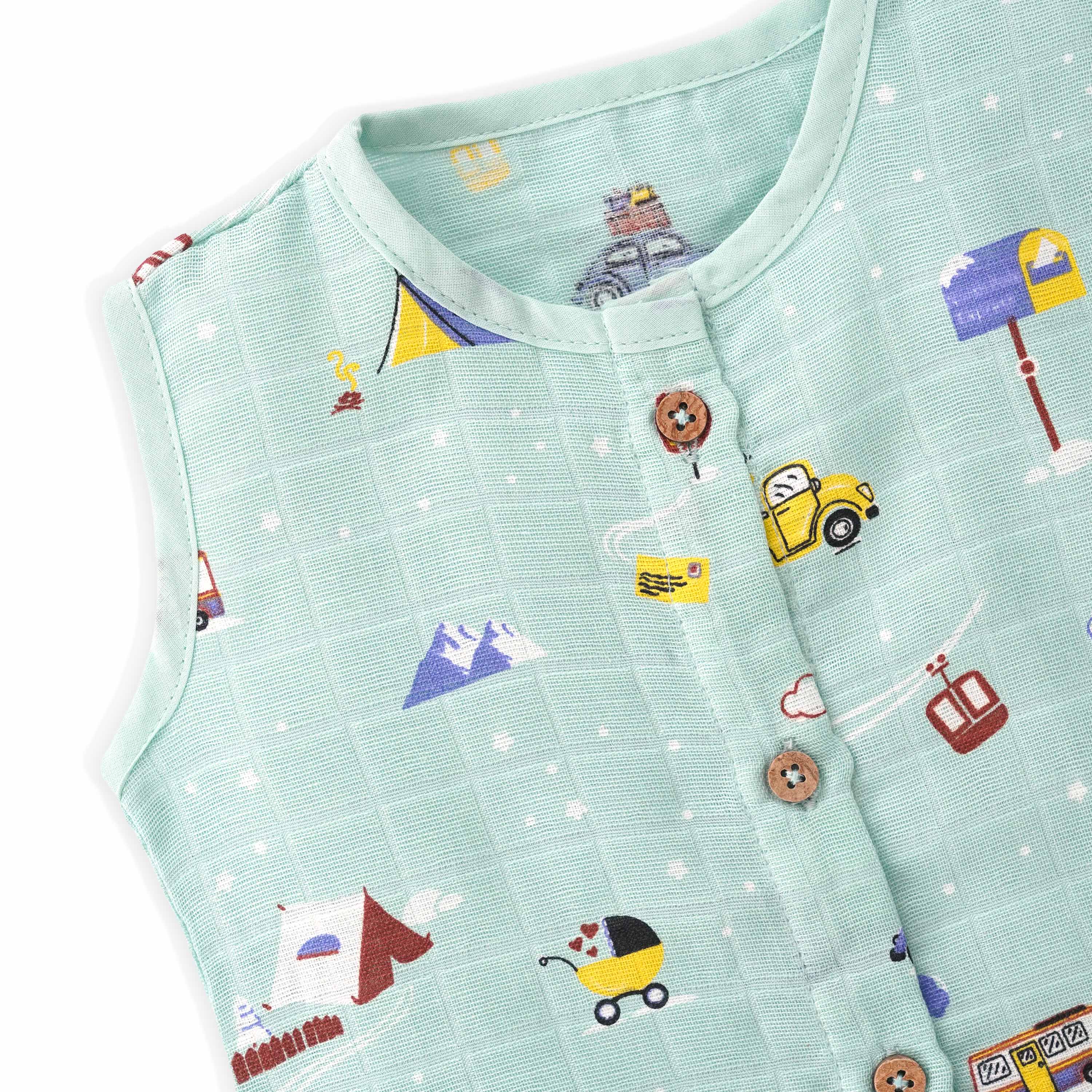 Muslin Cotton Sleeveless Top & Shorts for Babies & Toddlers (Newborn–5 Years) - Snowy Village Tales