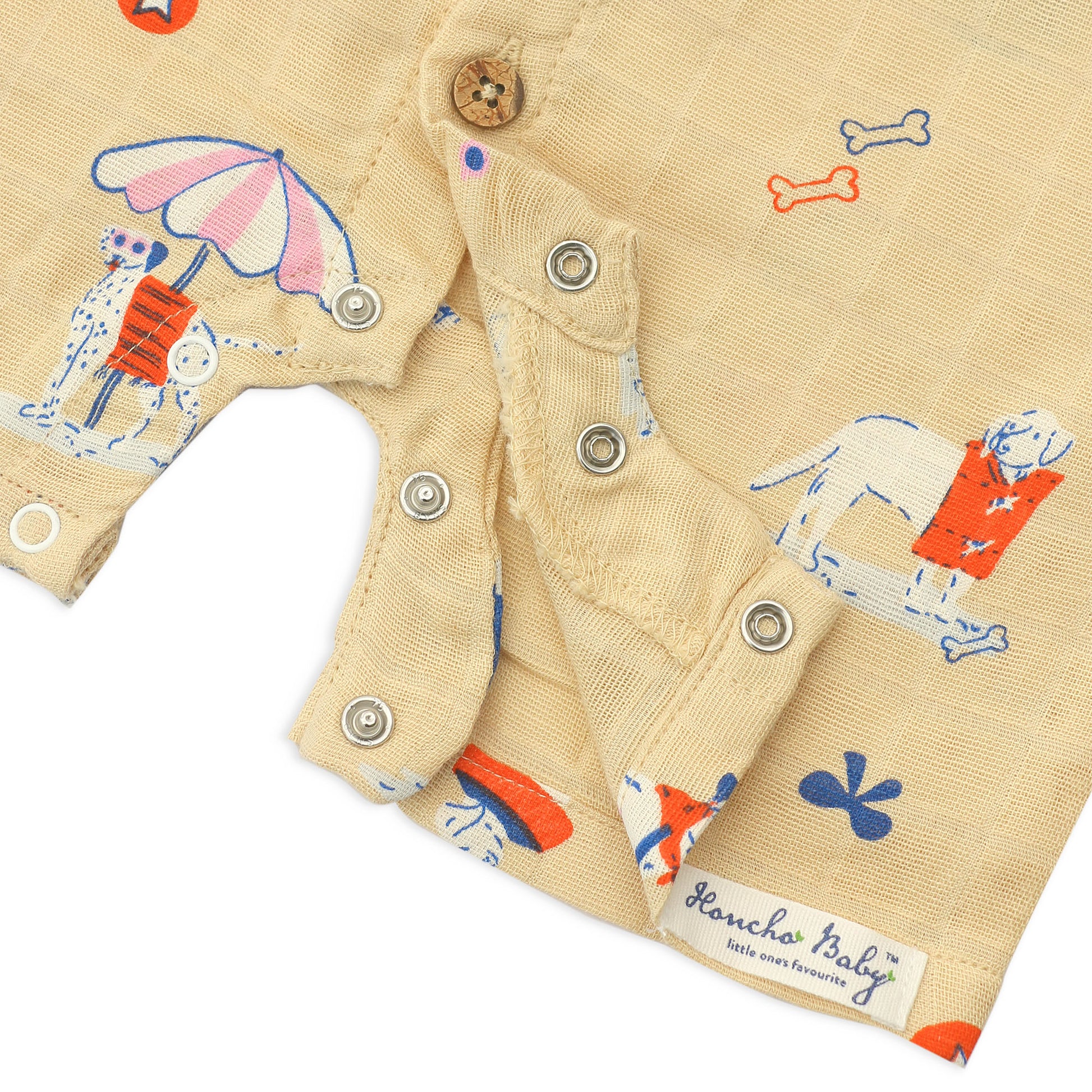 Easy-access snap closures at legs for convenient diaper changes - bird print baby romper