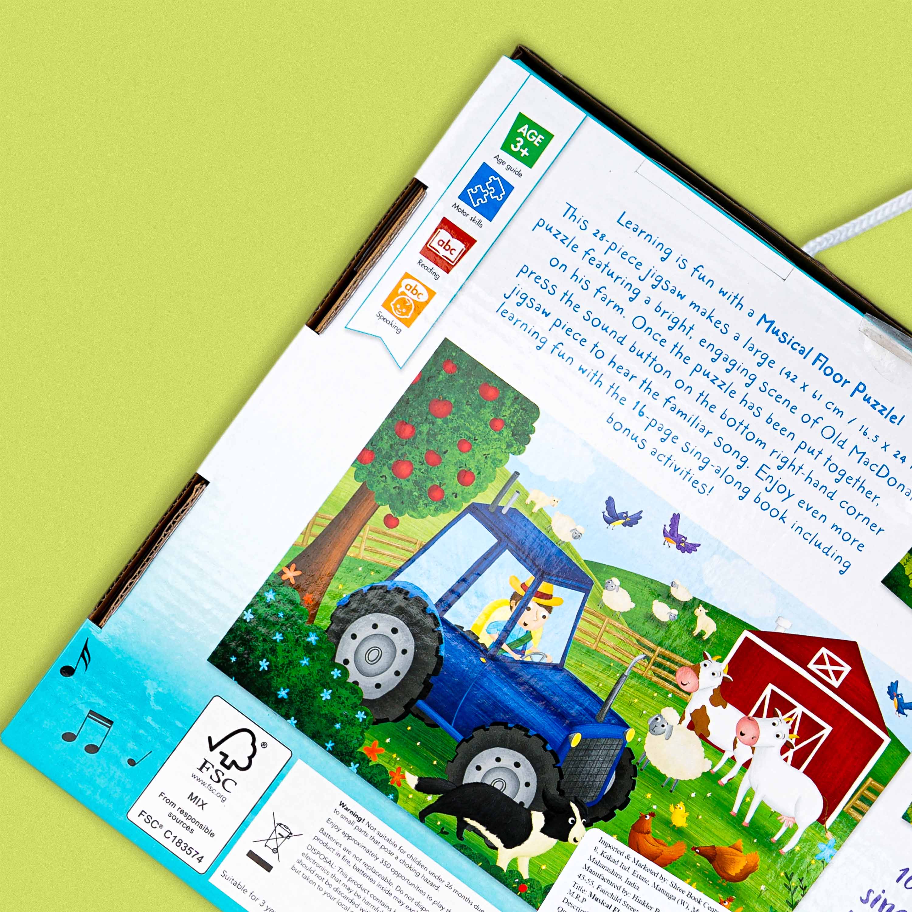 Musical Floor Puzzle with Sing-Alone Book (Blue)