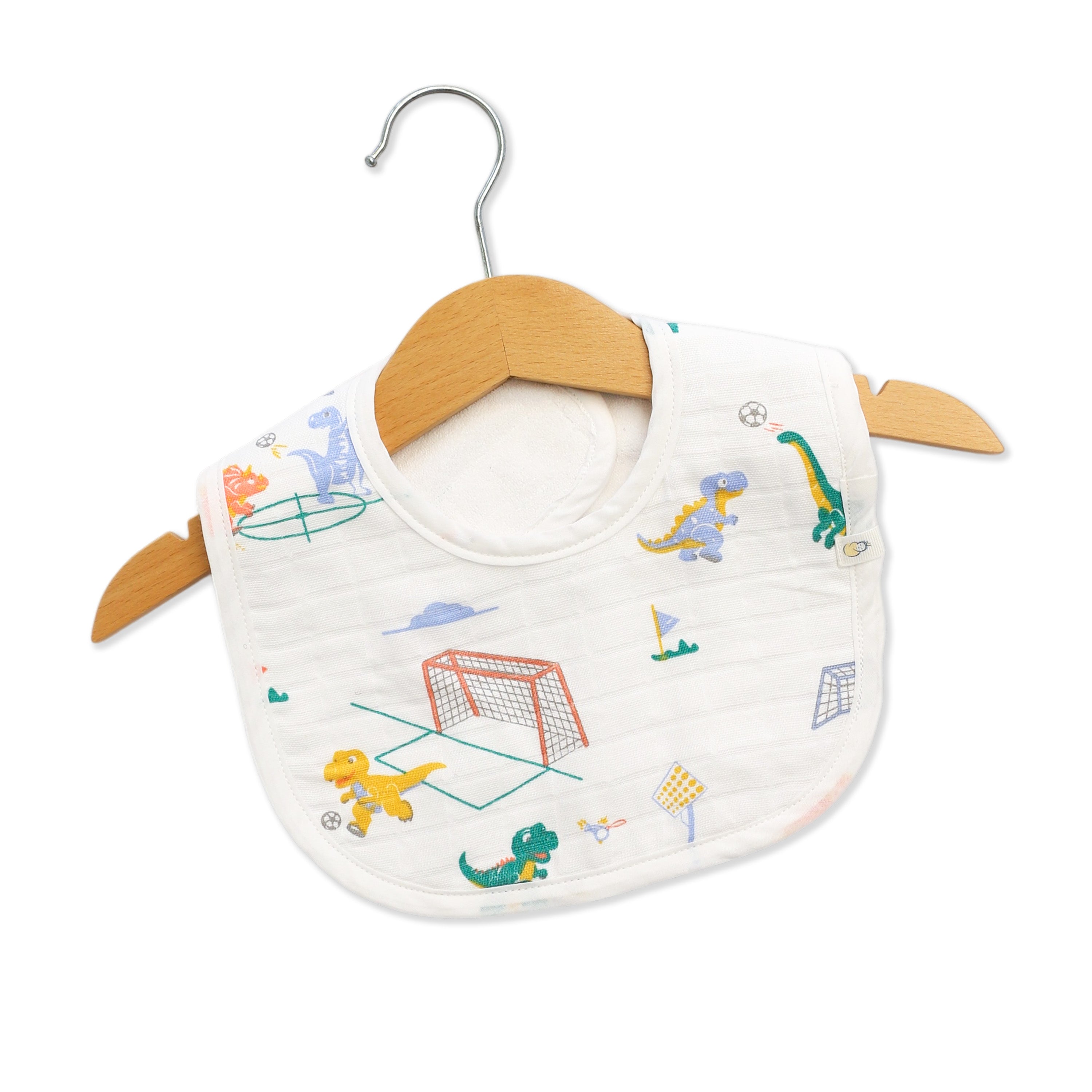 Reversible Muslin and Terry Bib Pack of 2 - Park Play Days & Dino & Football