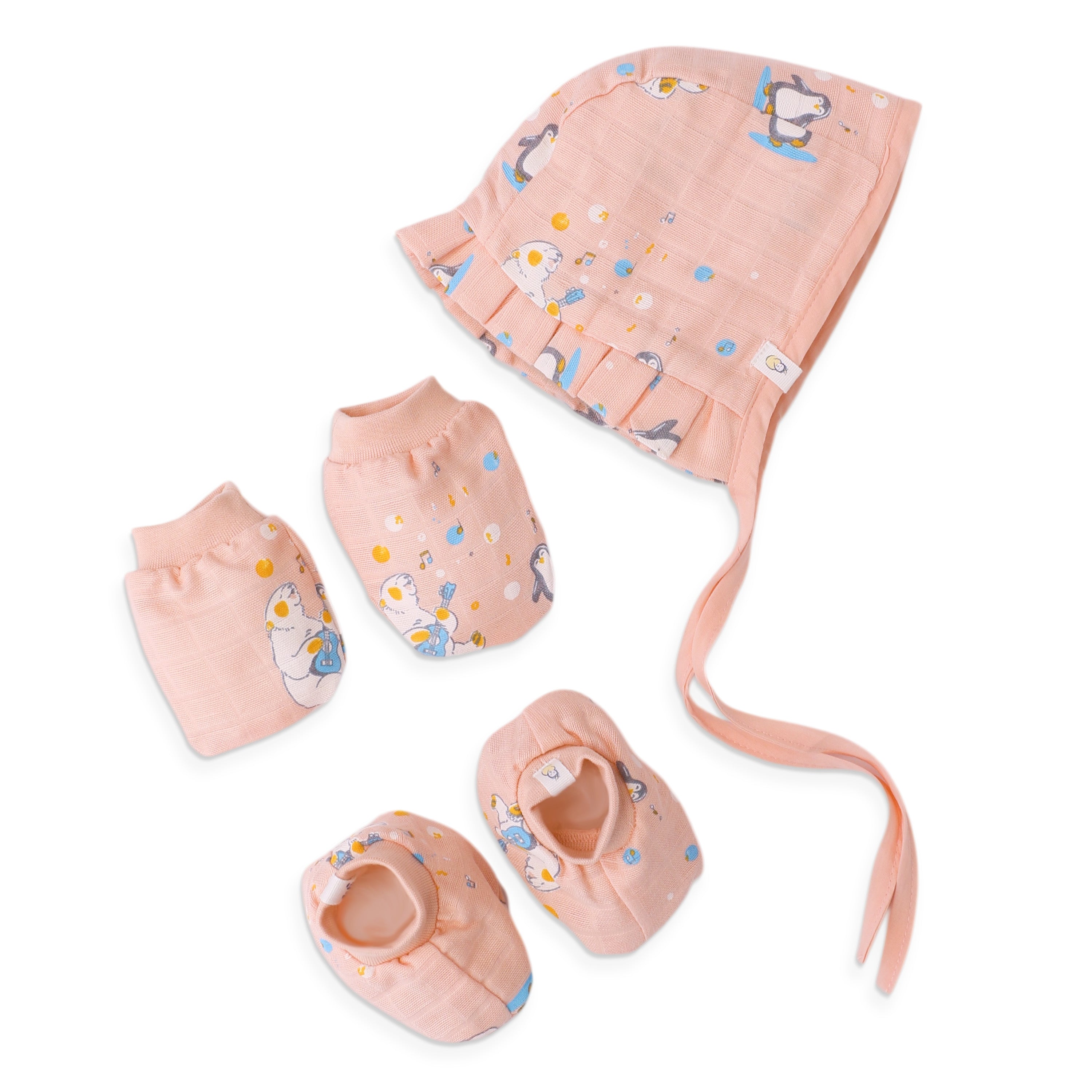 Baby Cap, Mittens and booties Set - Cub's First Concert (0-3 Months)