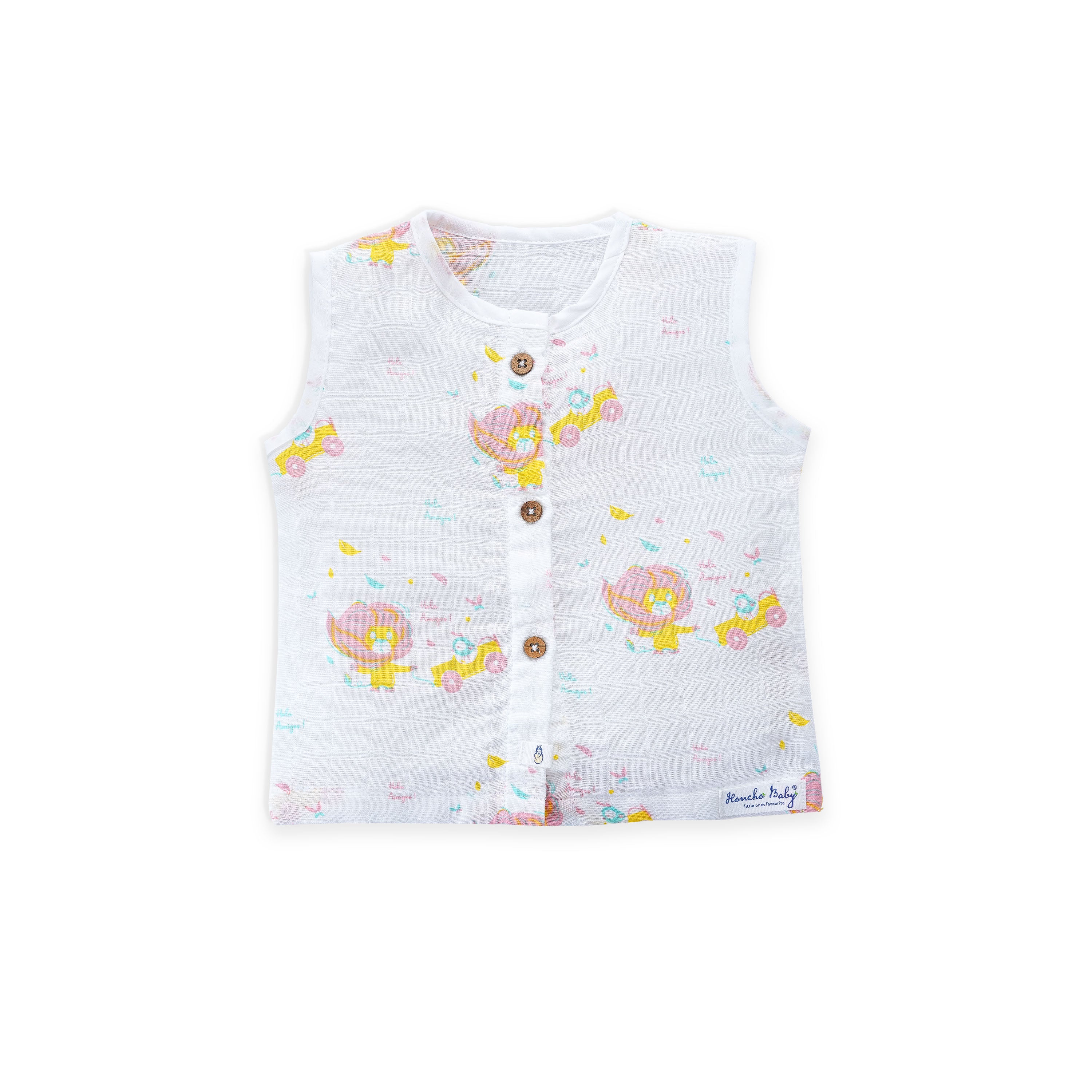 Buy muslin baby clothes sleeveless top for babies and Toddlers 