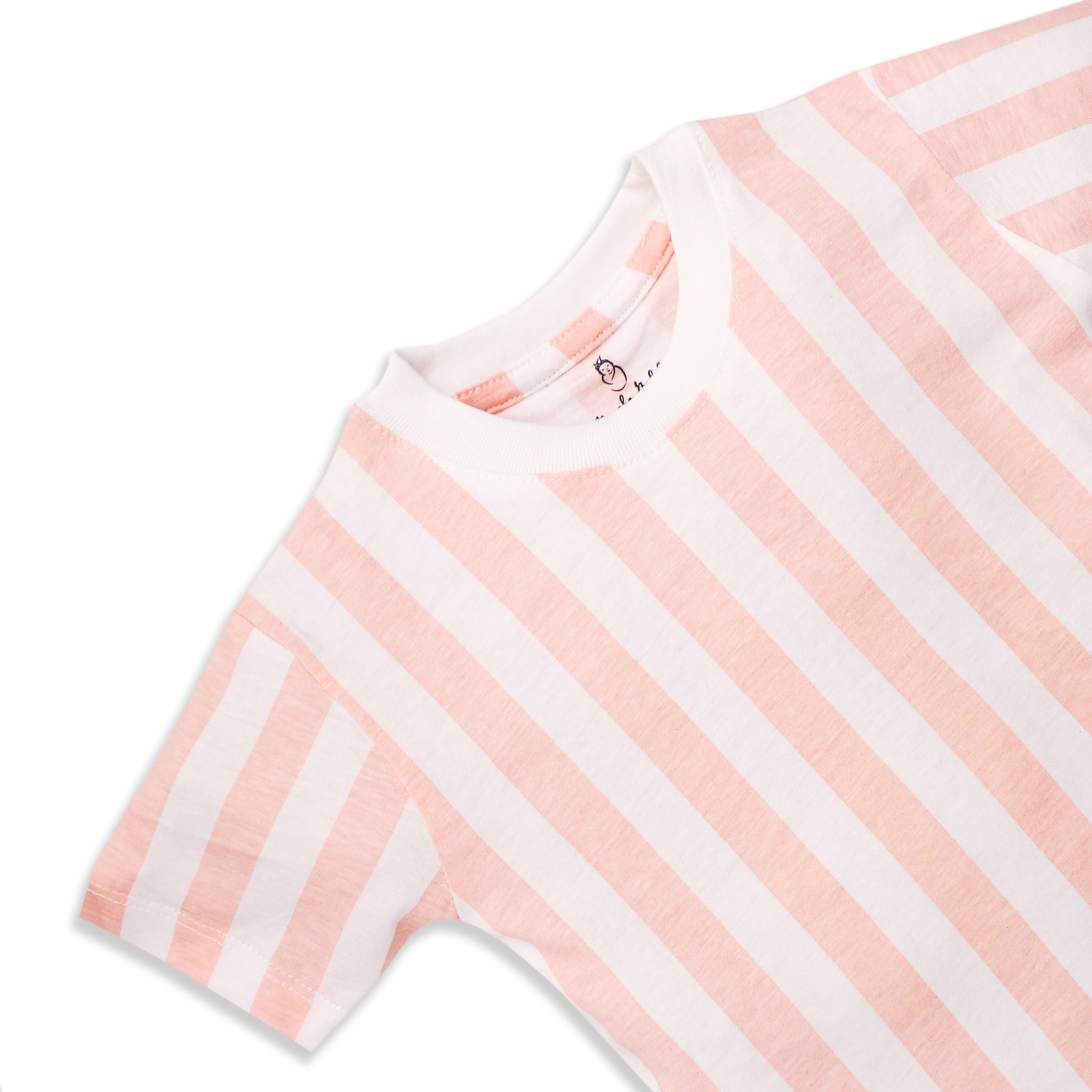 Striped Cotton T-Shirt & Shorts Set for Kids (1–4 Years) – Soft Summer Co-ord Outfit