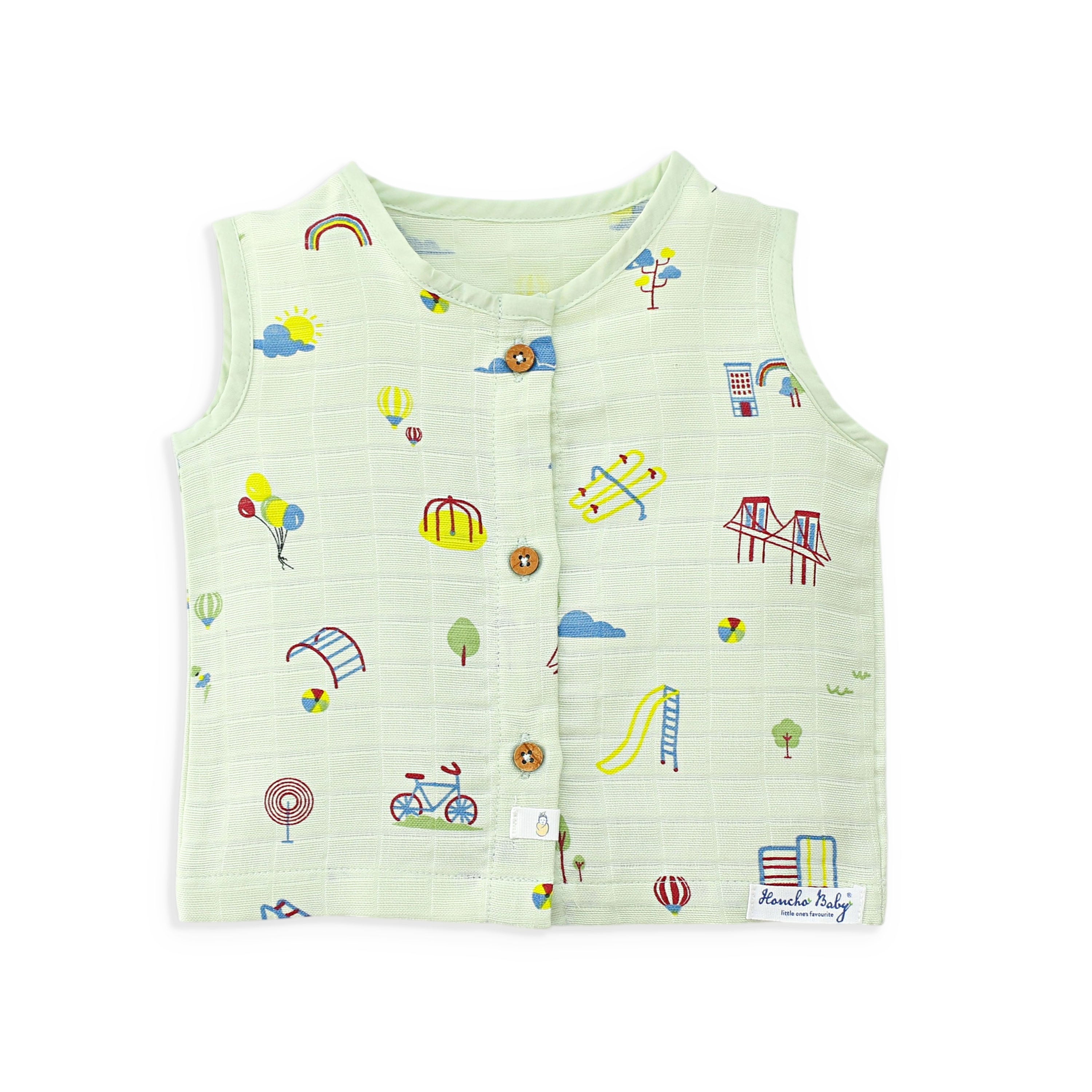 Muslin Cotton Sleeveless Top & Shorts for Babies & Toddlers Pack of 3 (Newborn–5 Years) - Dream, Drive & Play Combo