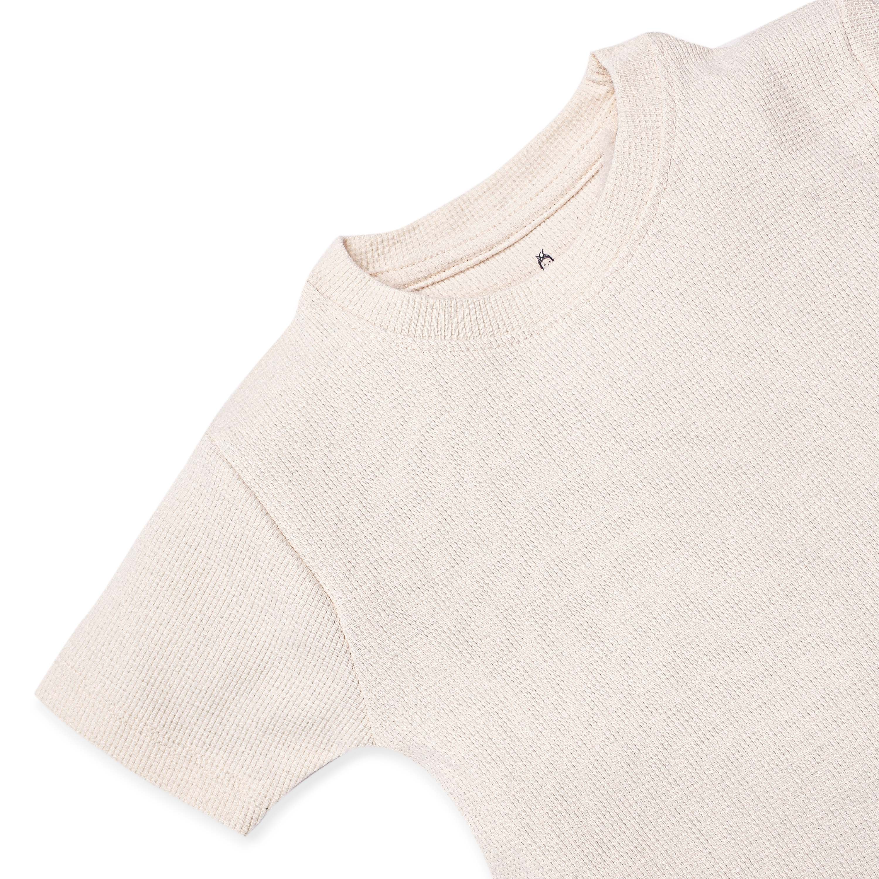 Waffle Cotton T-Shirt & Shorts Set for Kids (1–4 Years)
