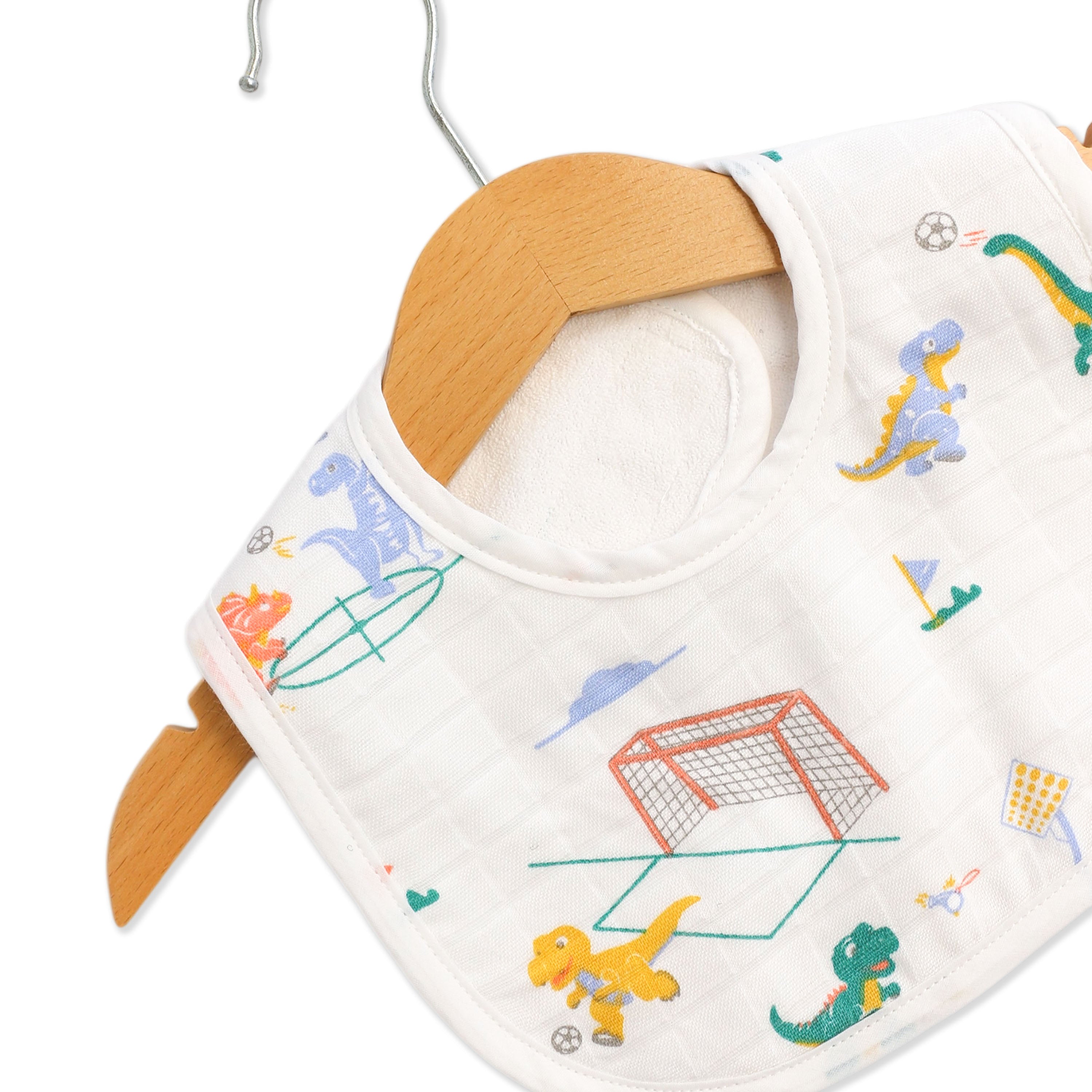Reversible Muslin and Terry Bib Pack of 2 - Park Play Days & Dino & Football