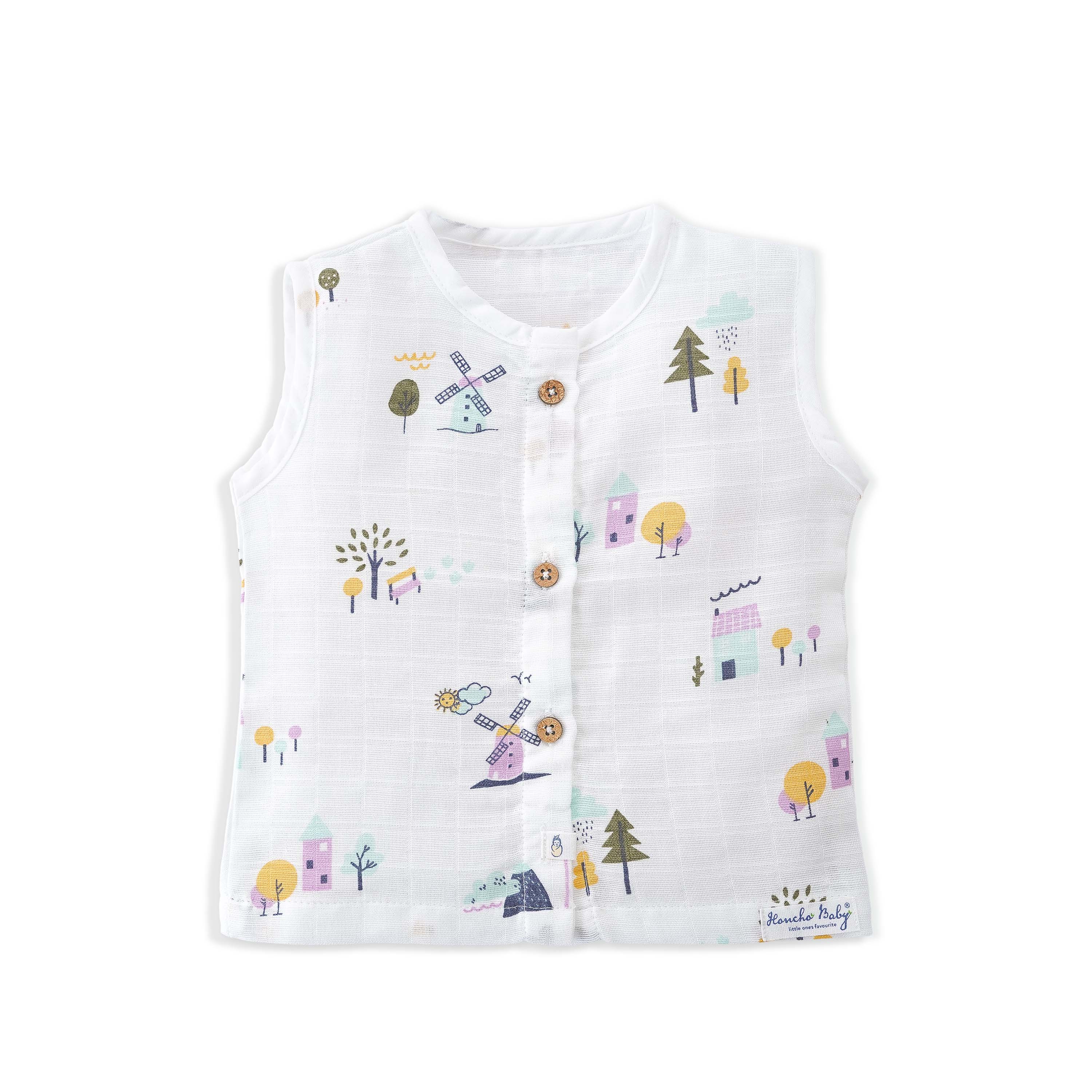 Cute muslin baby clothes fabric and charming woodland-themed prints online