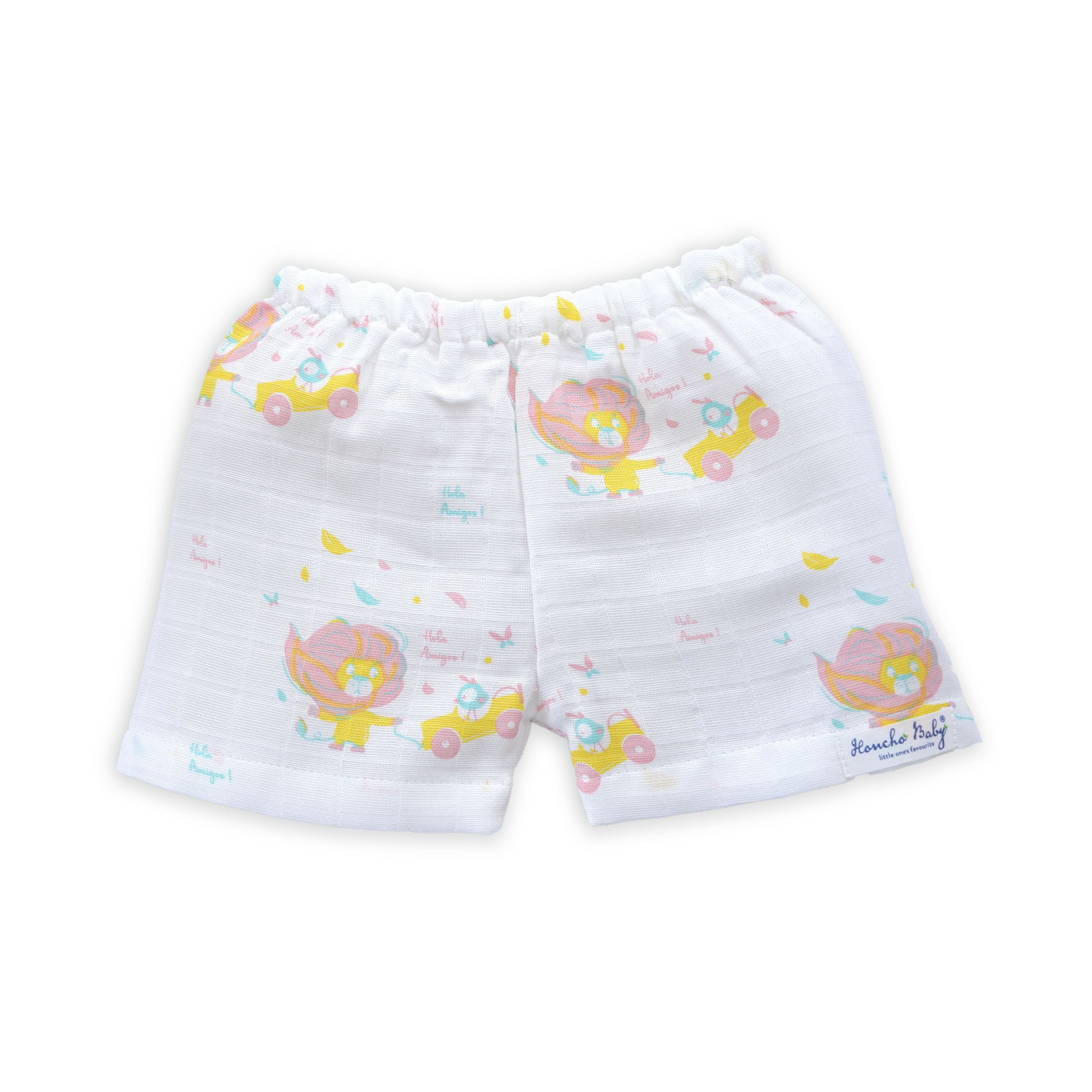 Muslin Cotton Sleeveless Top & Shorts for Babies & Toddlers (Newborn–5 Years) - Lion and the Bird