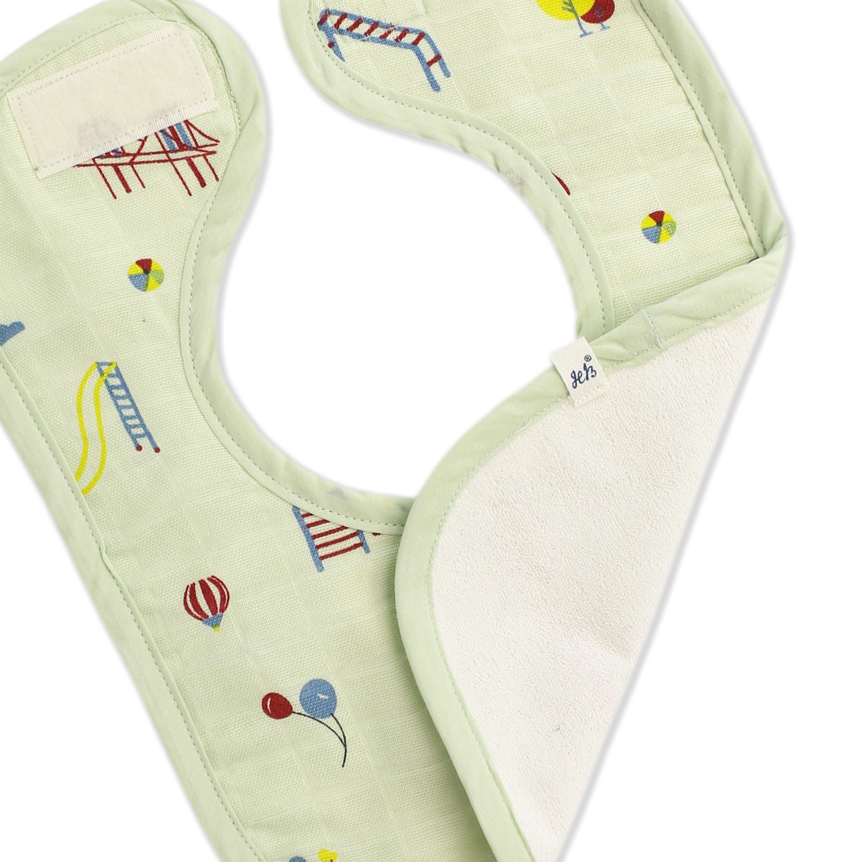 Reversible Muslin and Terry Bib Pack of 2 - Park Play Days & Dino & Football