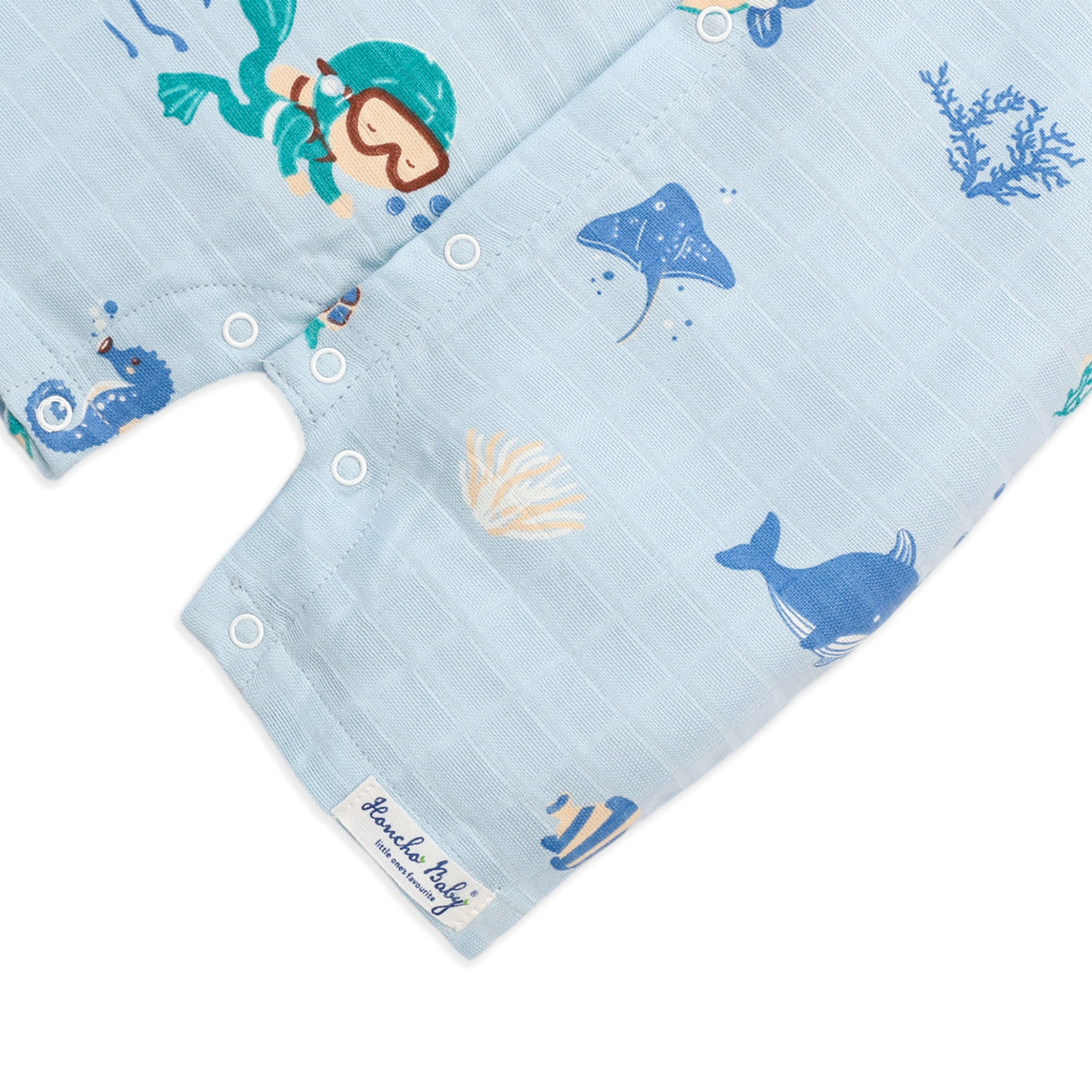 Muslin Baby Romper for 0-18 Months - Mini Scuba Squad