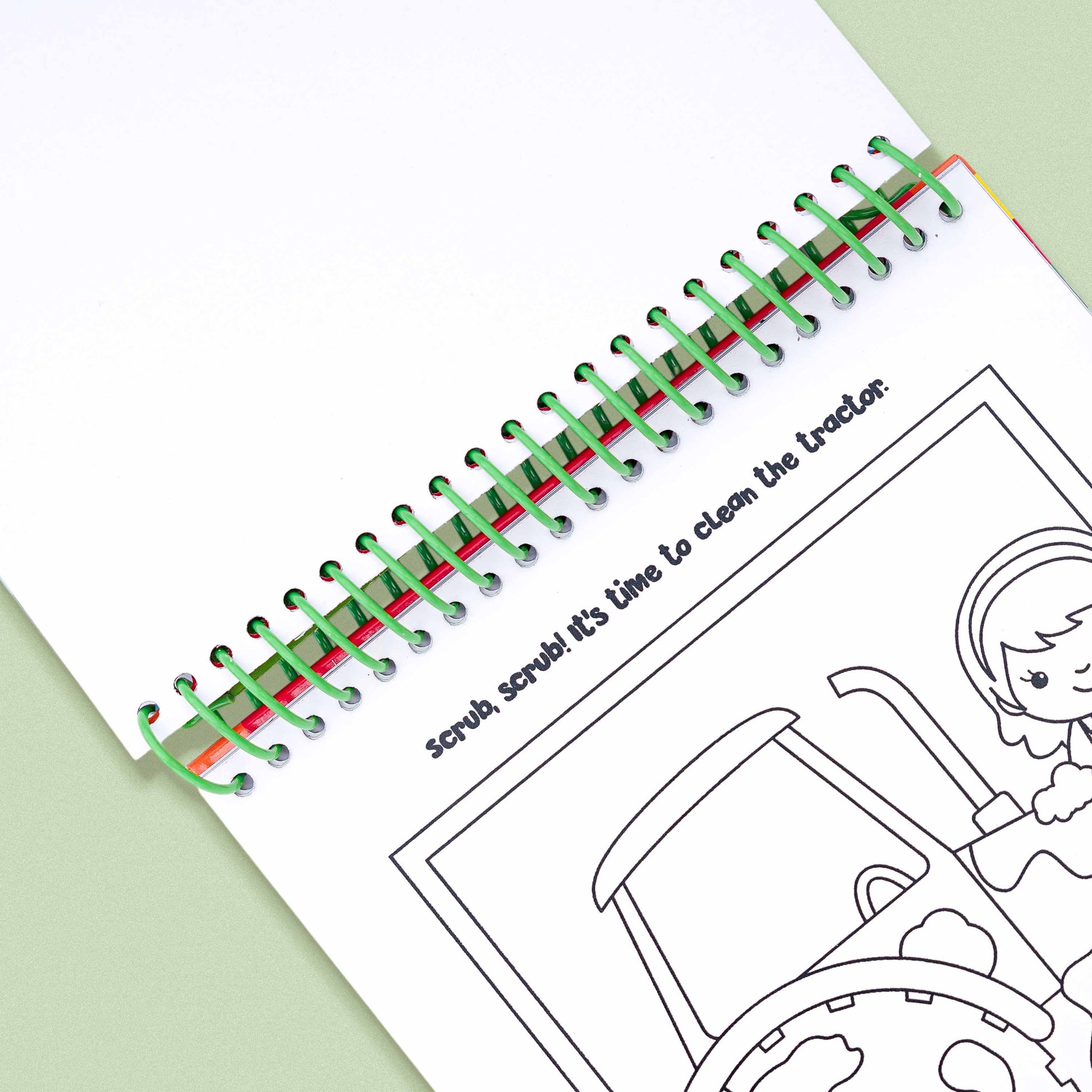 Magic Painting Farm Book tractor coloring activity page for kids