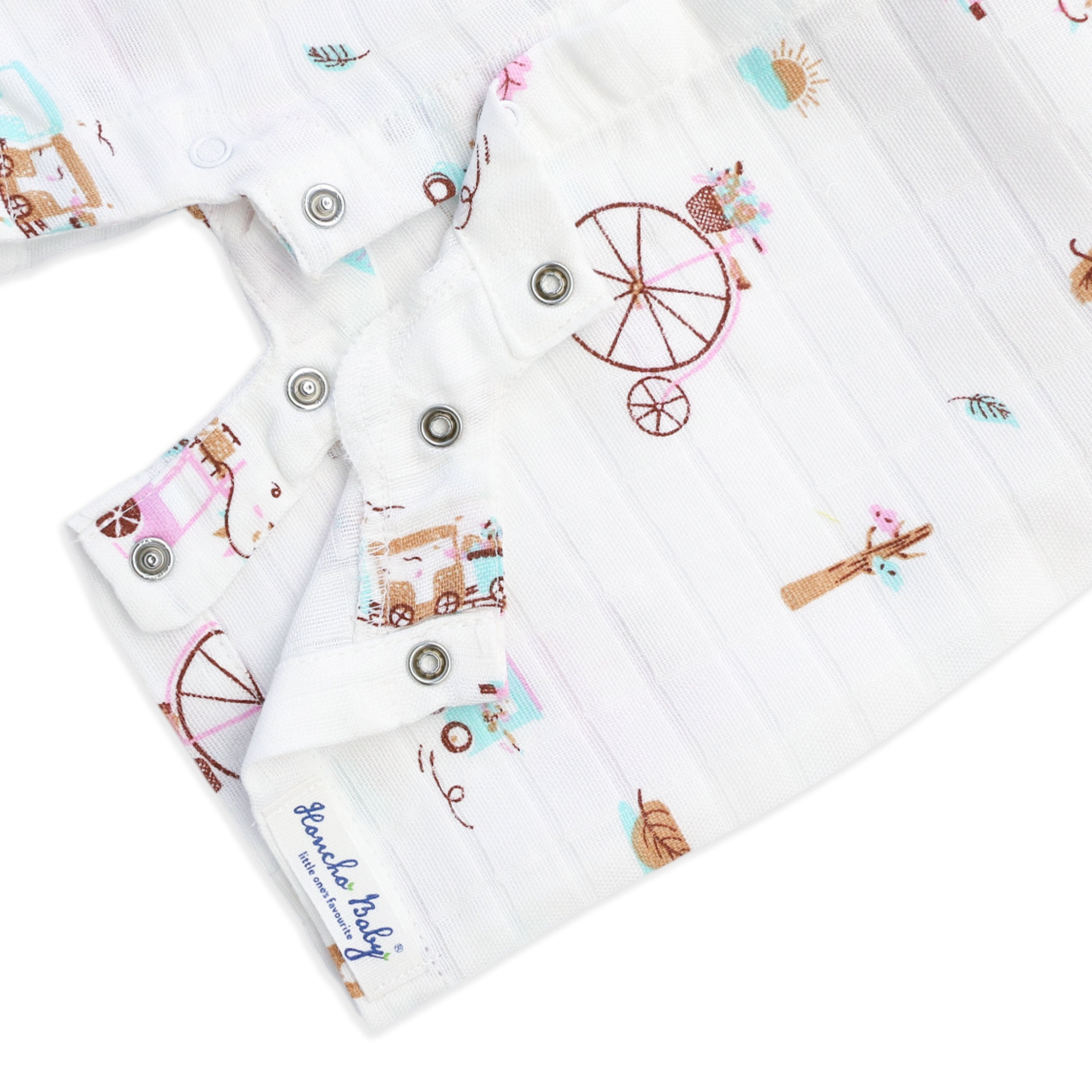 Muslin Baby Romper for 0-18 Months - Tiny Wheels & Wonders