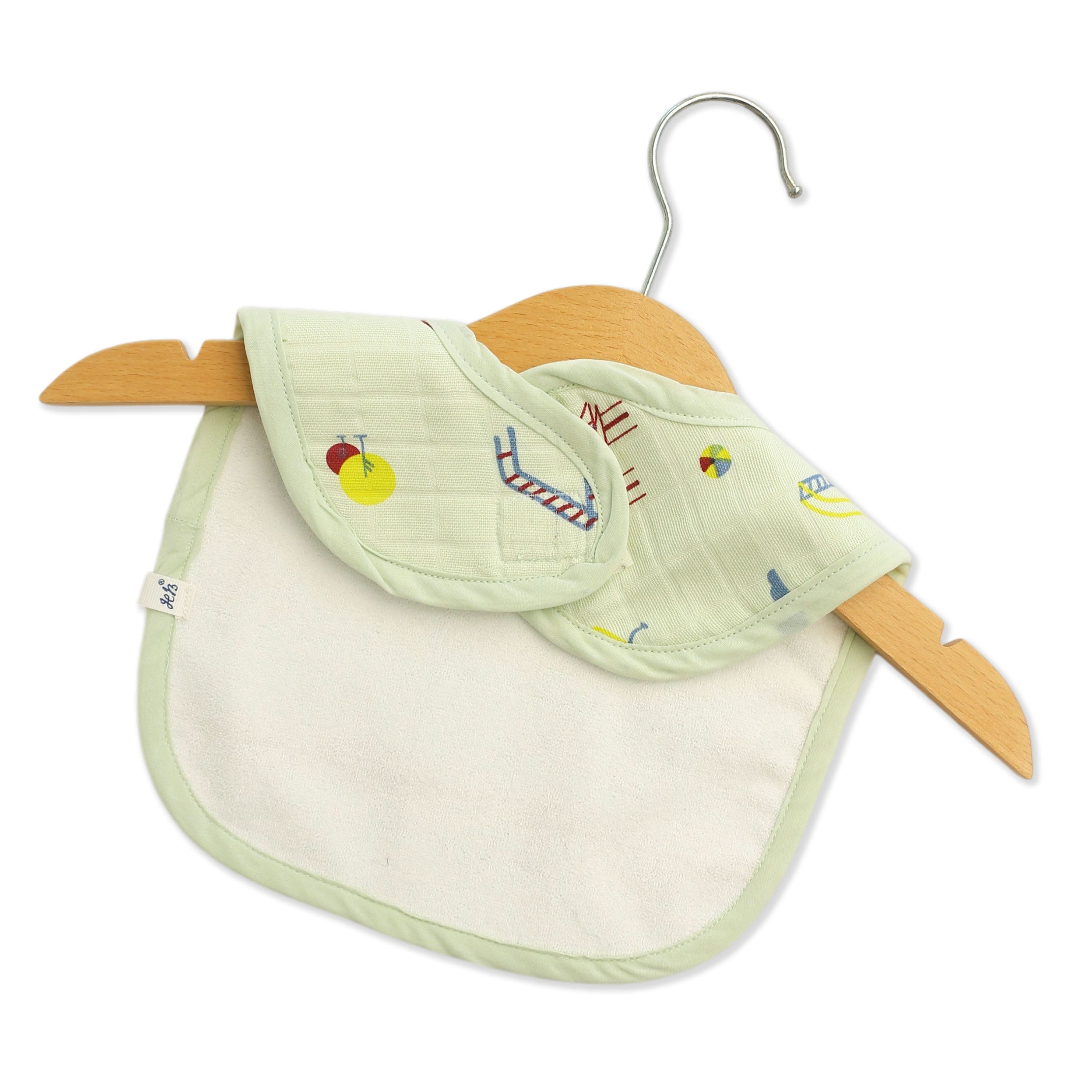 Reversible Muslin and Terry Bib Pack of 2 - Park Play Days & Dino & Football