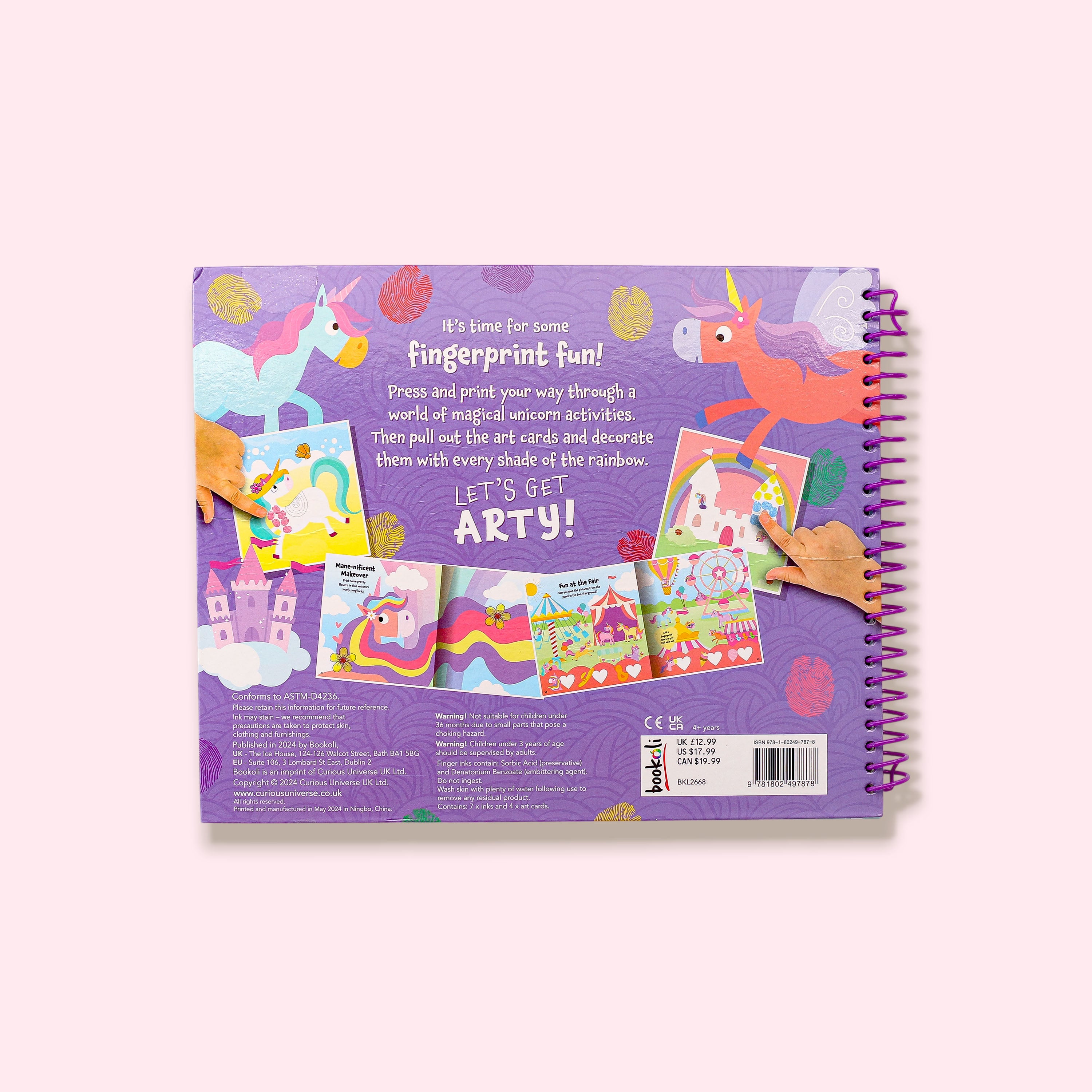 Fingerprint Activity Book Unicorns