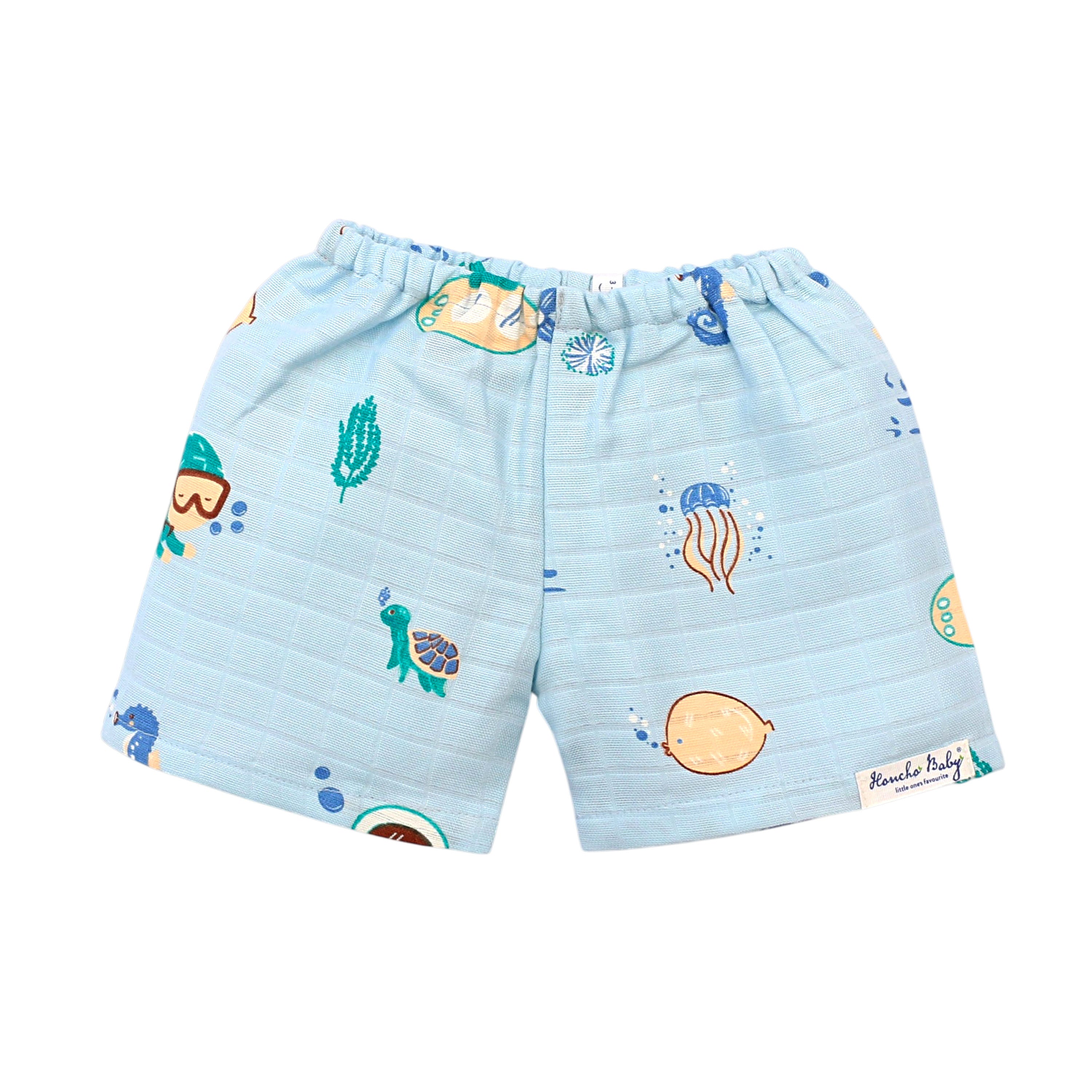 Muslin Half Sleeve Top & Shorts Set (0M – 5Y) Mini Scuba Squad