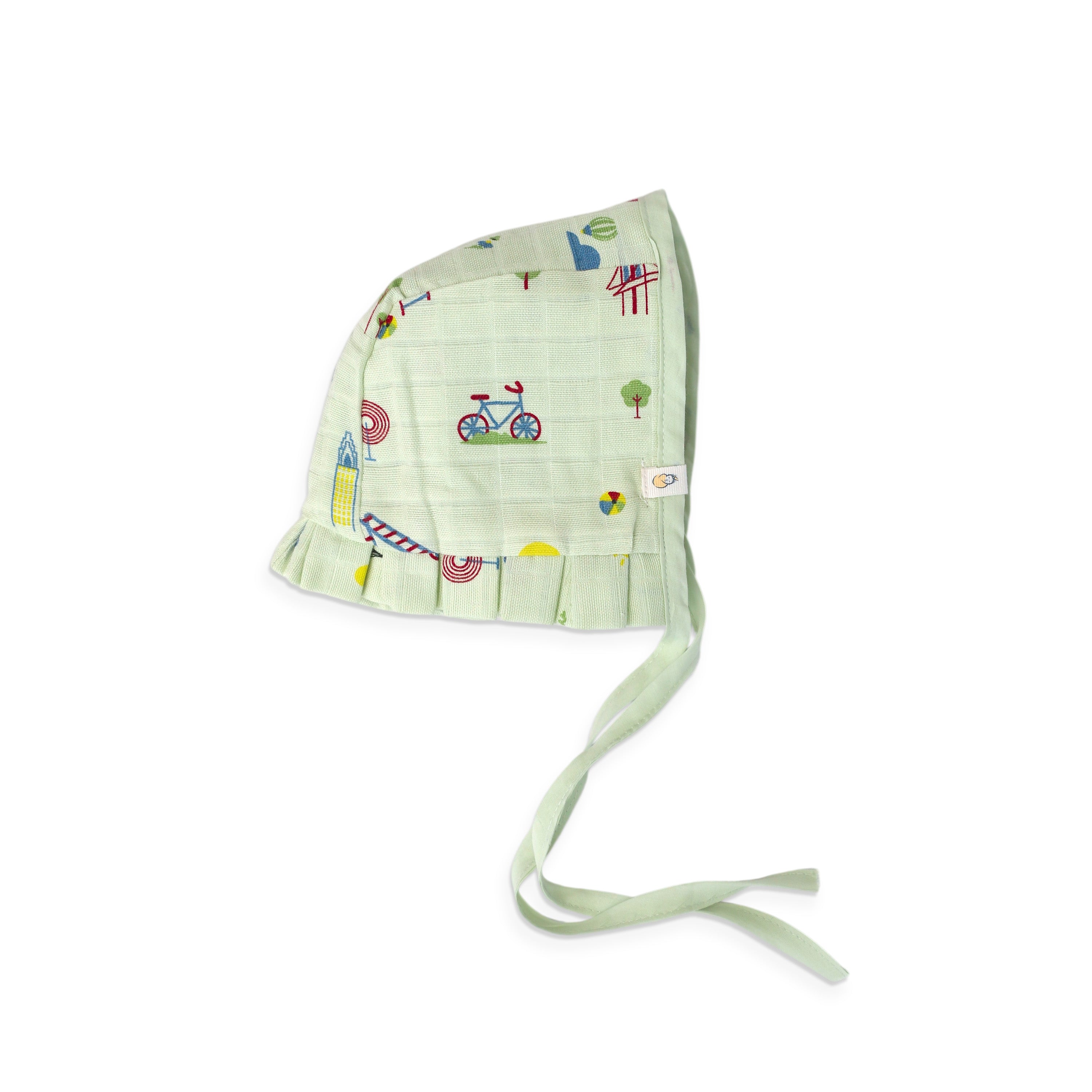 Baby Cap, Mittens and booties Set - Park Play Days (0-3 Months)