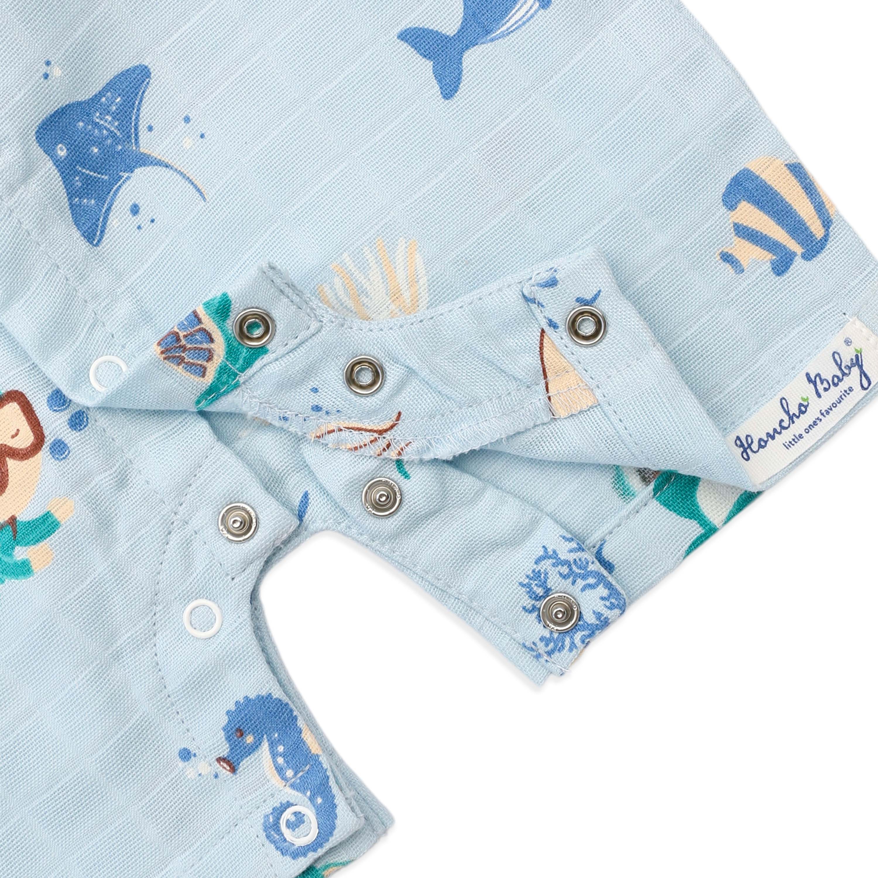 Muslin Baby Romper for 0-18 Months - Mini Scuba Squad