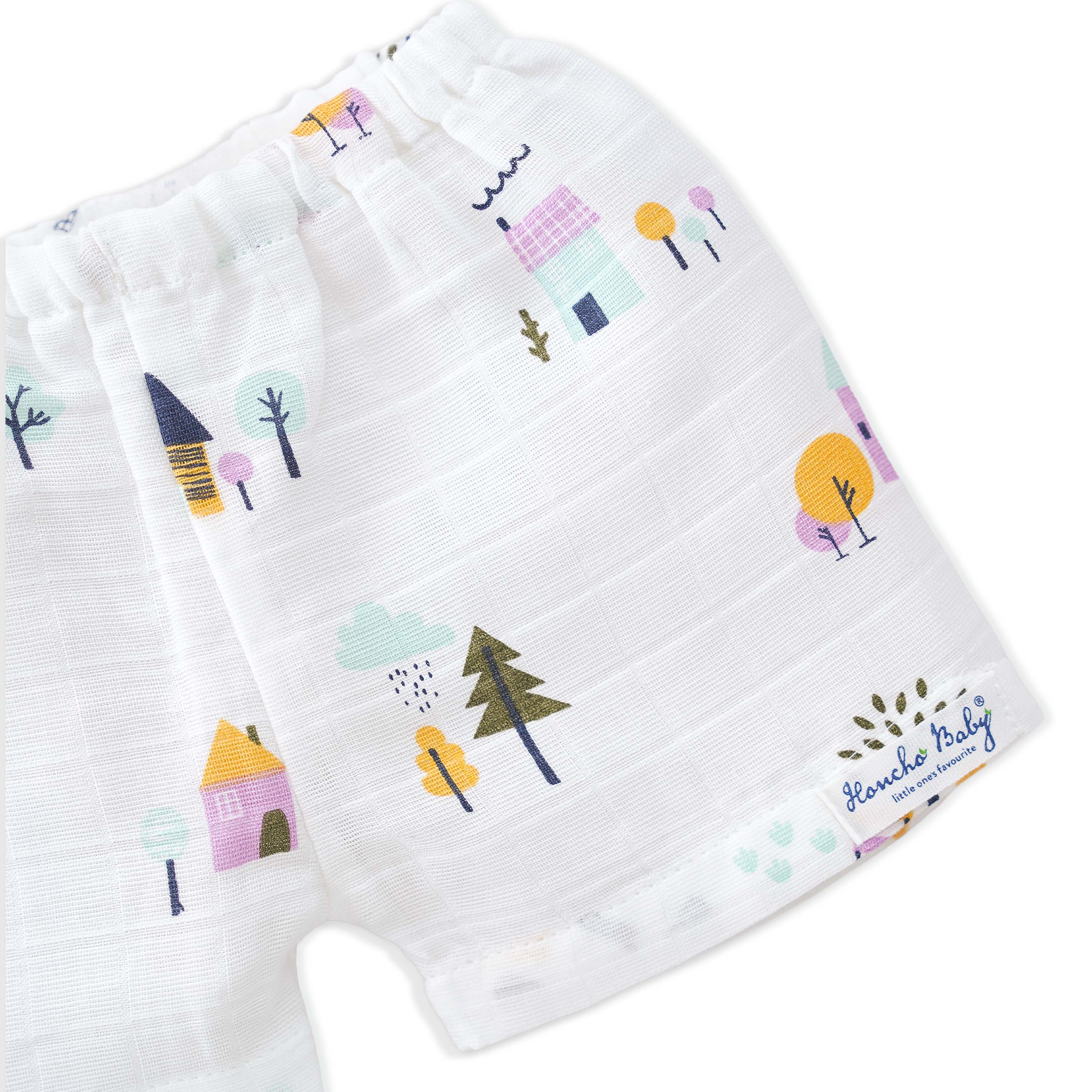 Muslin Cotton Sleeveless Top & Shorts for Babies & Toddlers (Newborn–5 Years) - Farmyard Tales