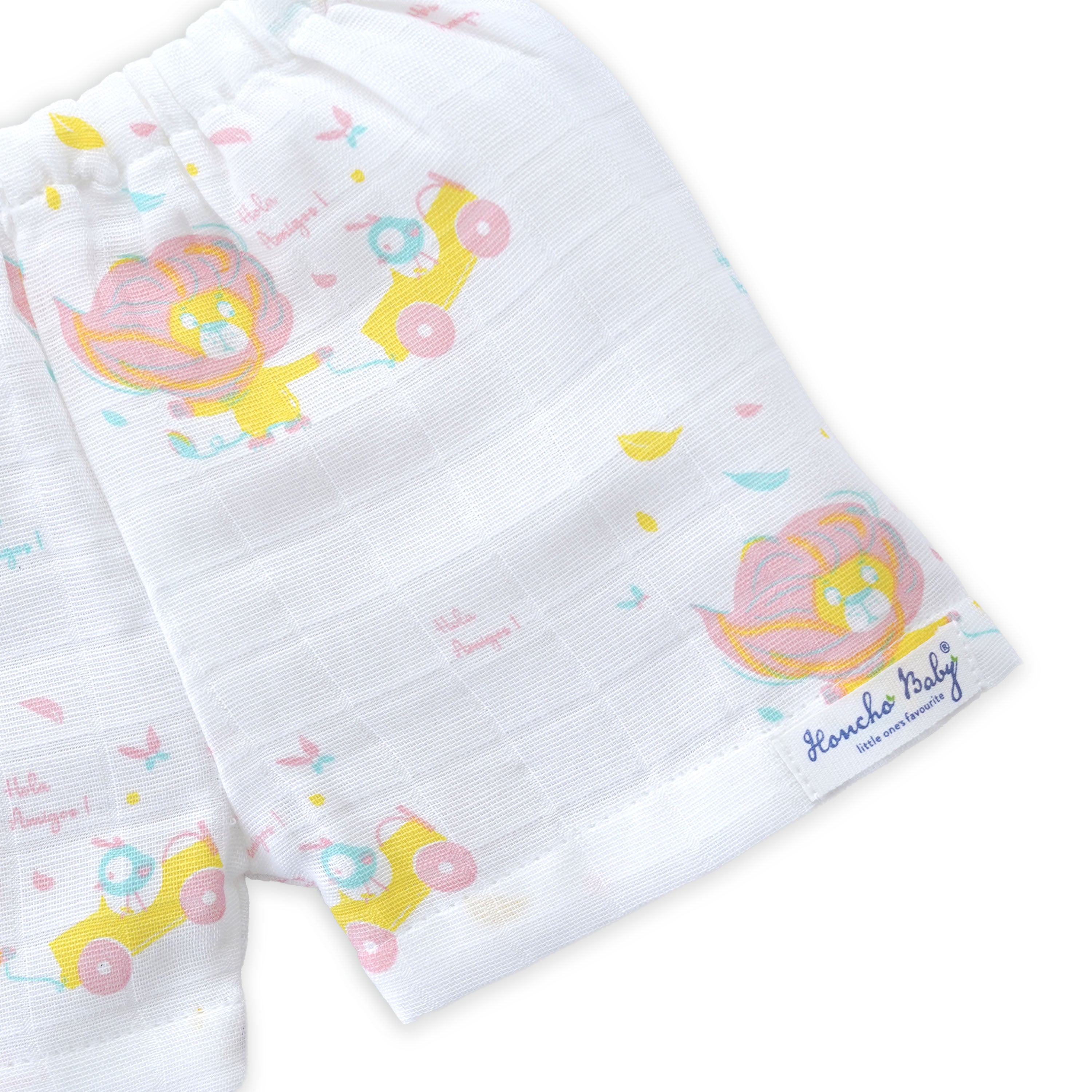 Muslin Cotton Sleeveless Top & Shorts for Babies & Toddlers (Newborn–5 Years) - Lion and the Bird