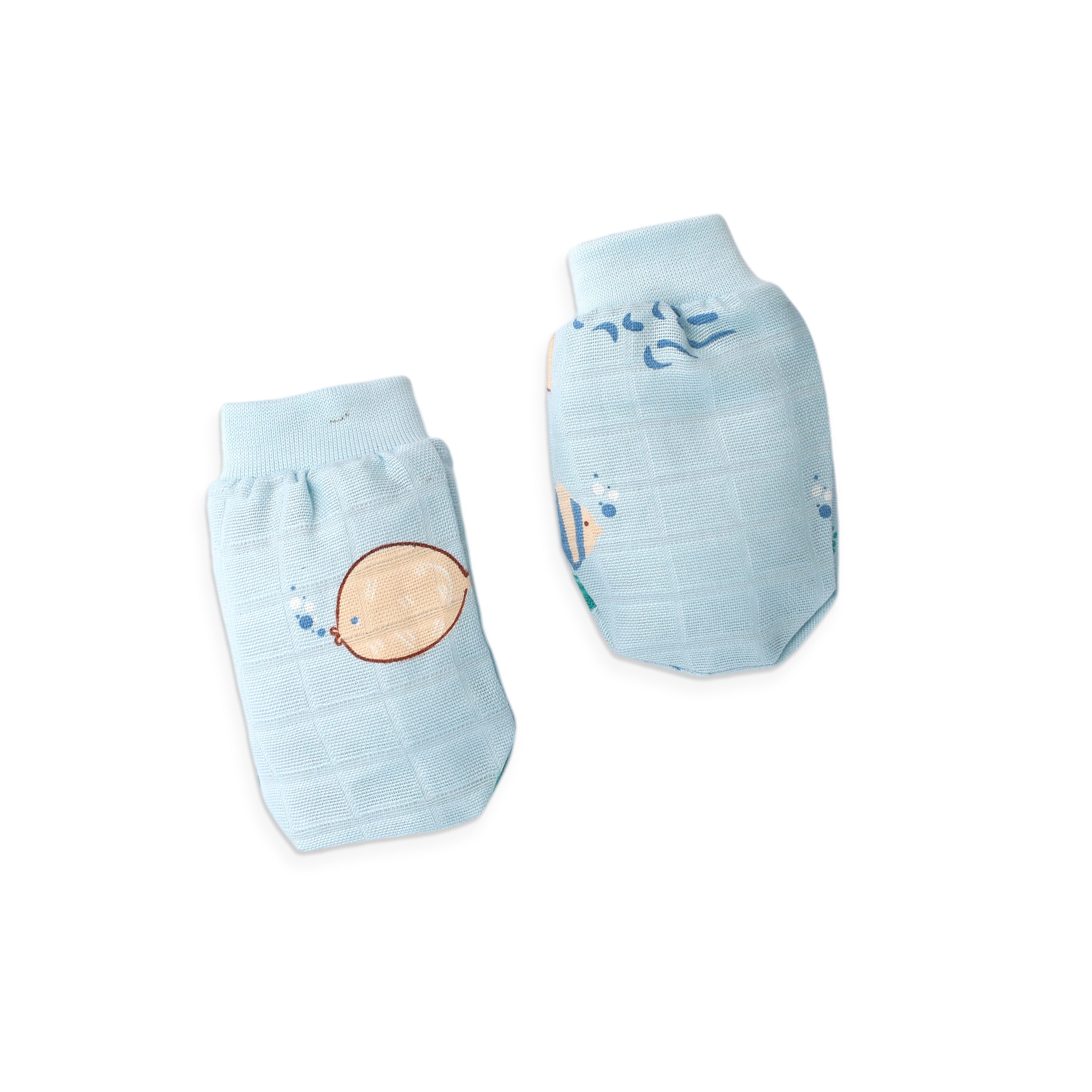 Baby Cap, Mittens and booties Set - Mini Scuba Squad (0-3 Months)