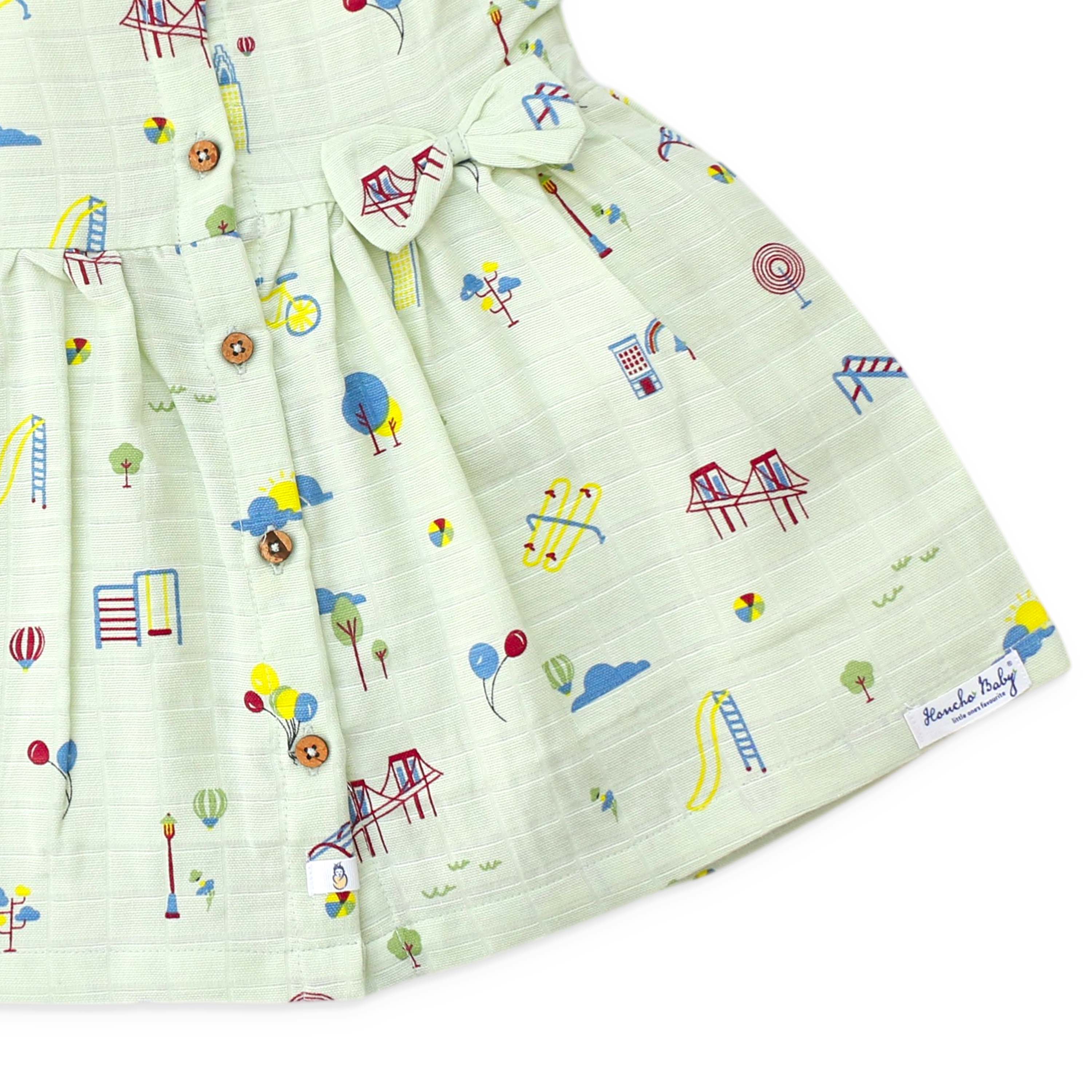 Sleeveless Muslin Cotton Frock with Bow (0 months to 5 years) Pack of 3 - Little Colors Combo