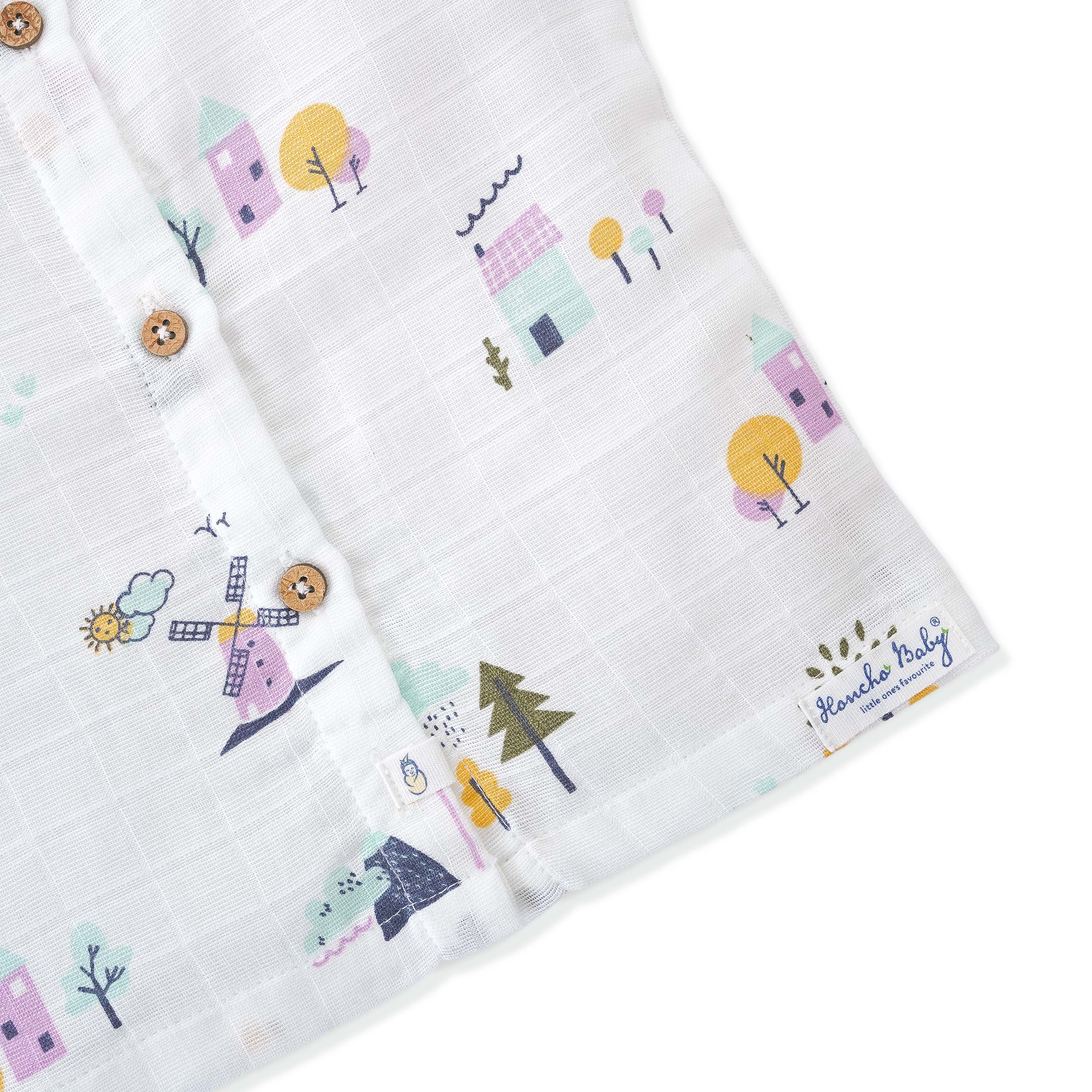 Muslin Cotton Sleeveless Top & Shorts for Babies & Toddlers (Newborn–5 Years) - Farmyard Tales