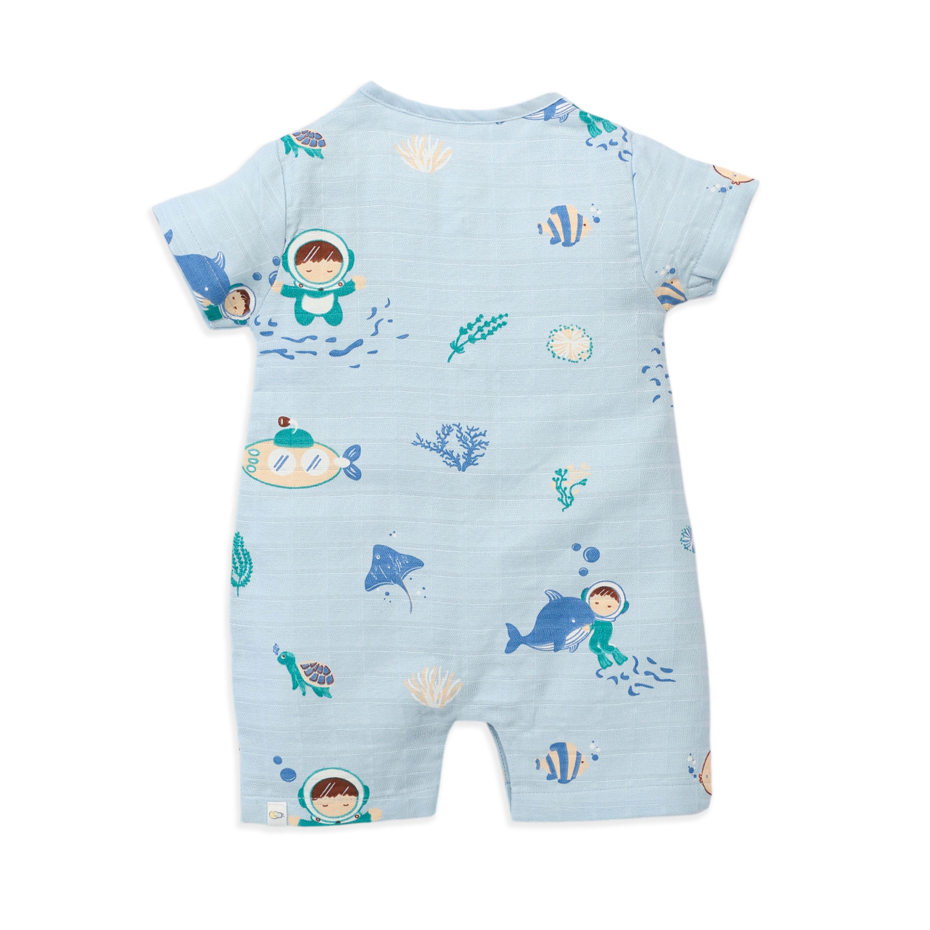 Muslin Baby Romper for 0-18 Months - Mini Scuba Squad