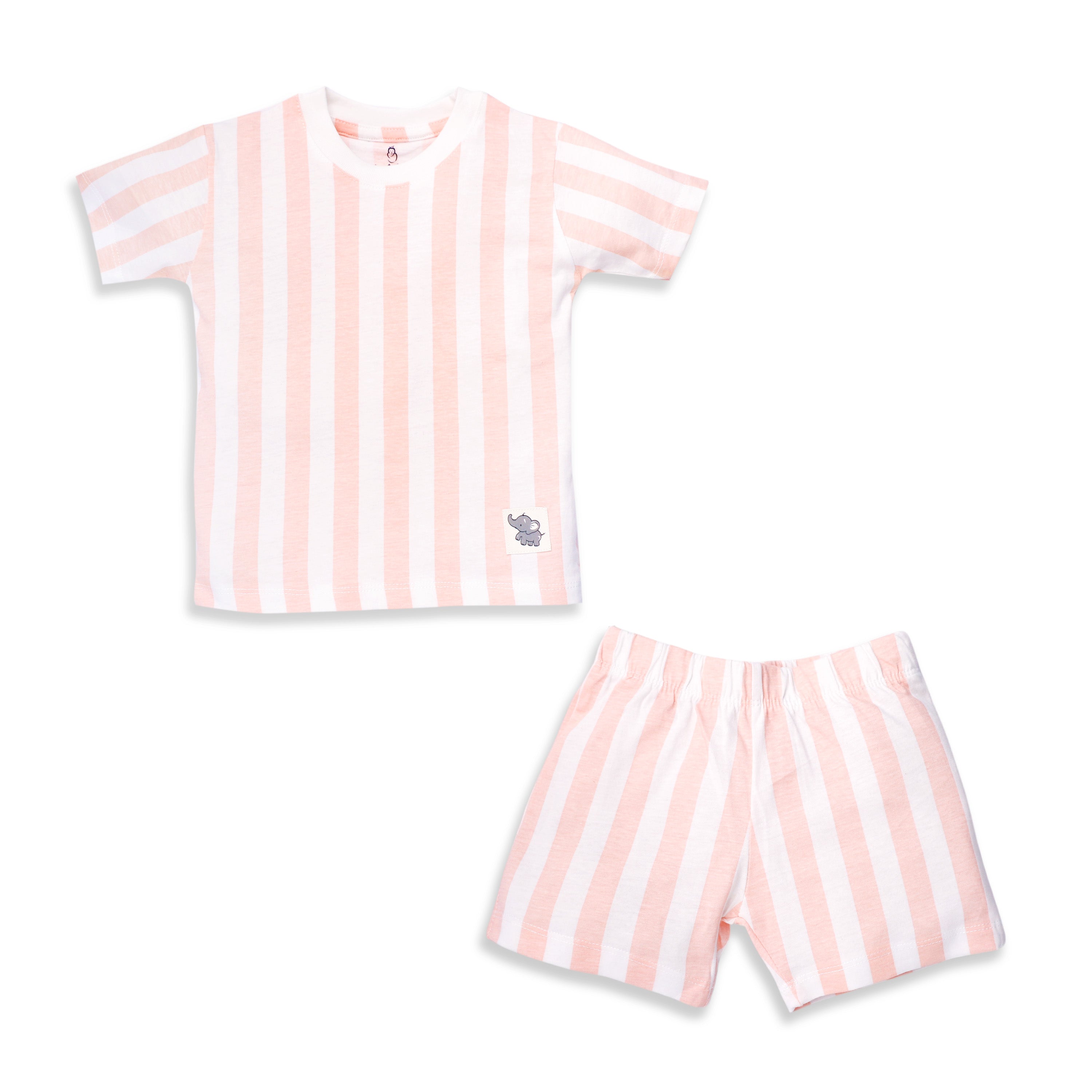 Striped Cotton T-Shirt & Shorts Set for Kids (1–4 Years) – Soft Summer Co-ord Outfit