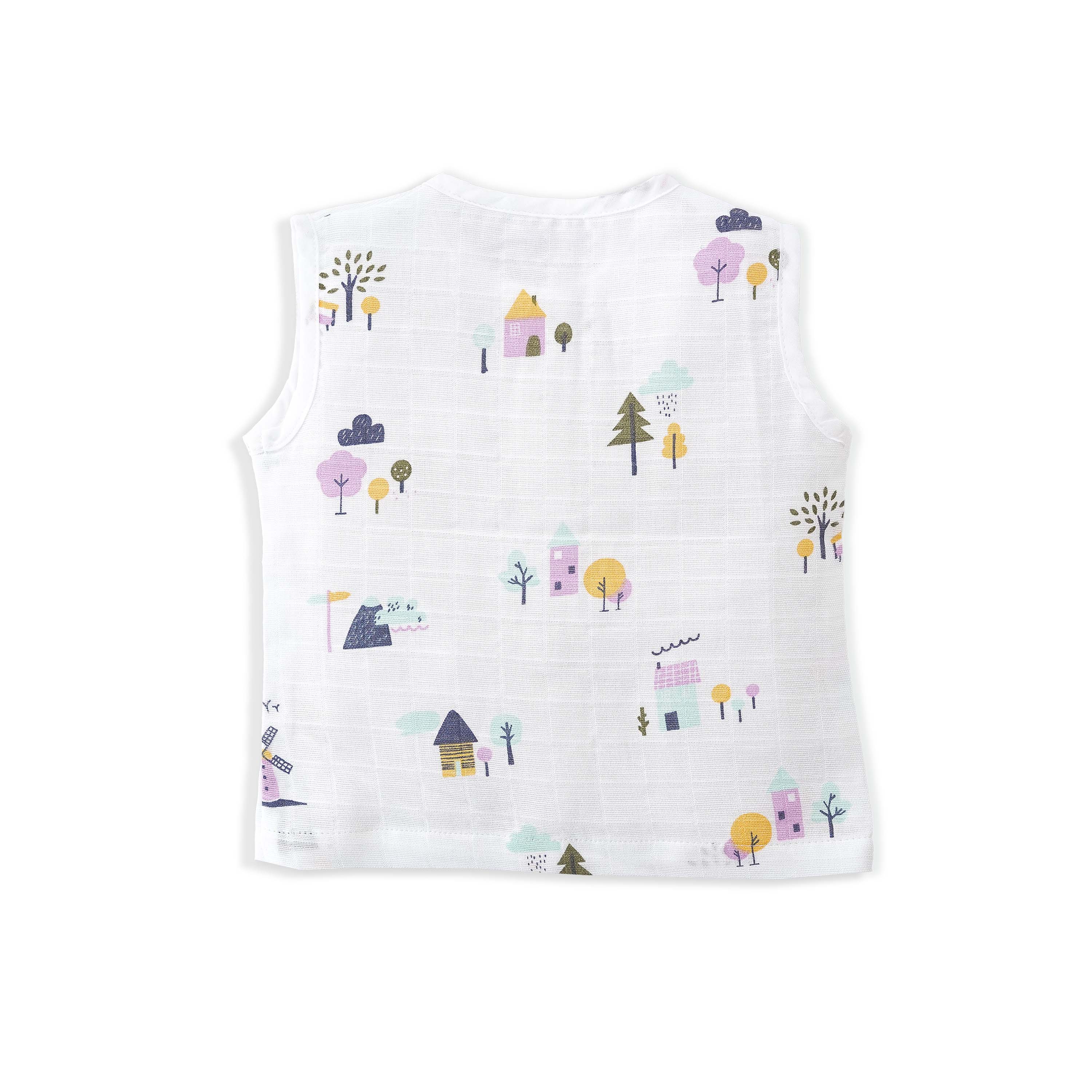 Muslin Cotton Sleeveless Top & Shorts for Babies & Toddlers (Newborn–5 Years) - Farmyard Tales