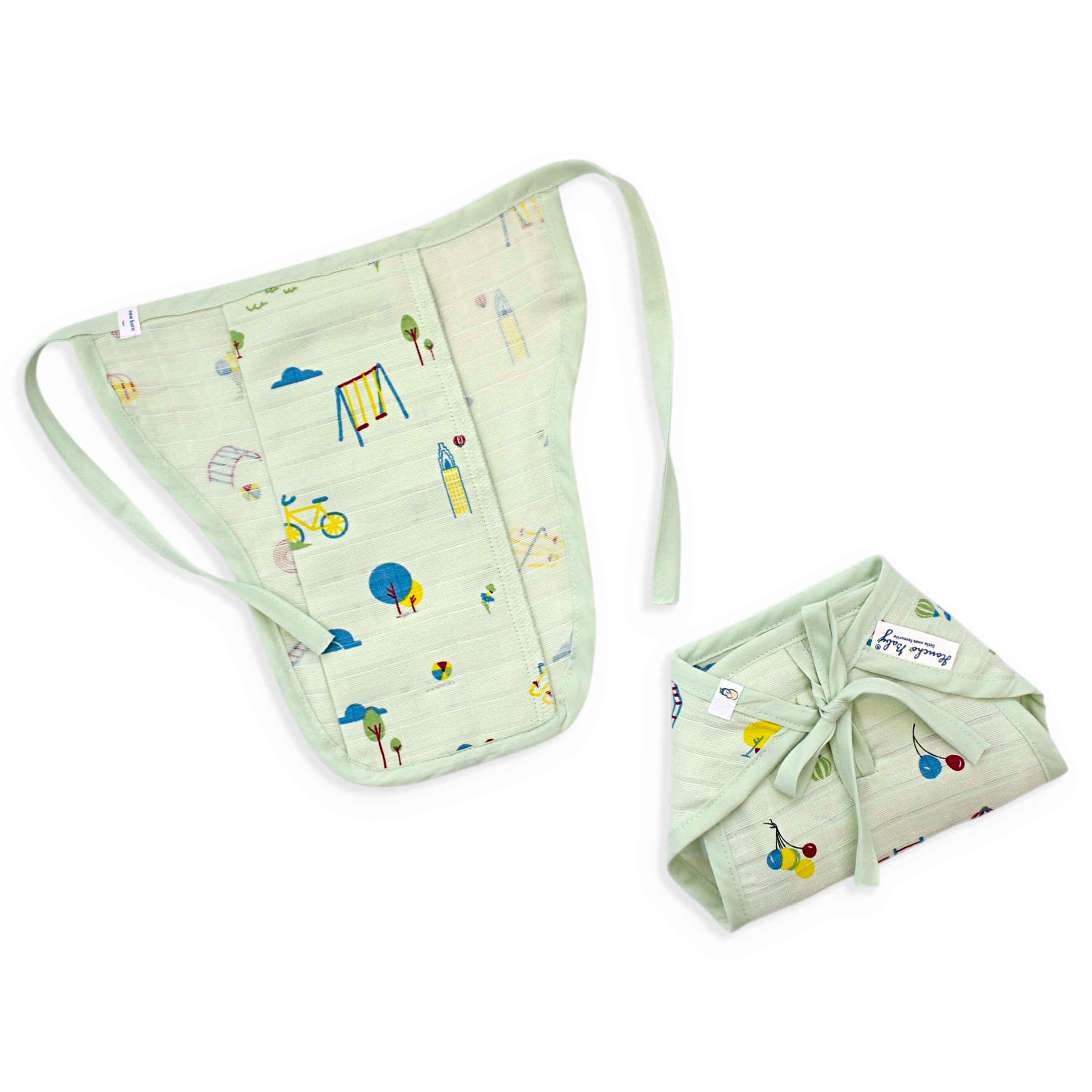newborn baby bib and swaddle wrap cotton tie up feeding bib and infant wrap set