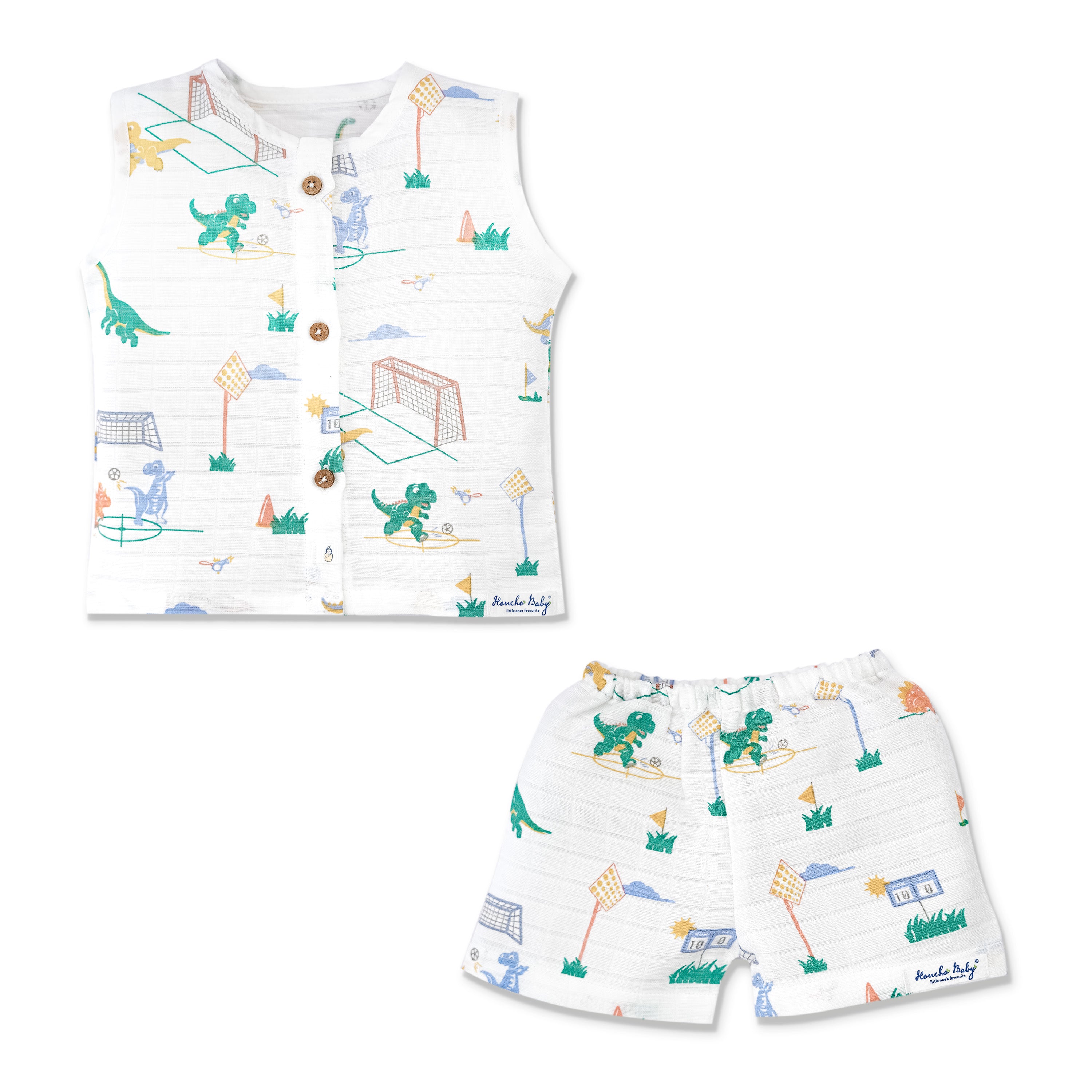 Muslin Cotton Sleeveless Top & Shorts for Babies & Toddlers Pack of 3 (Newborn–5 Years) - Little Magic Tales