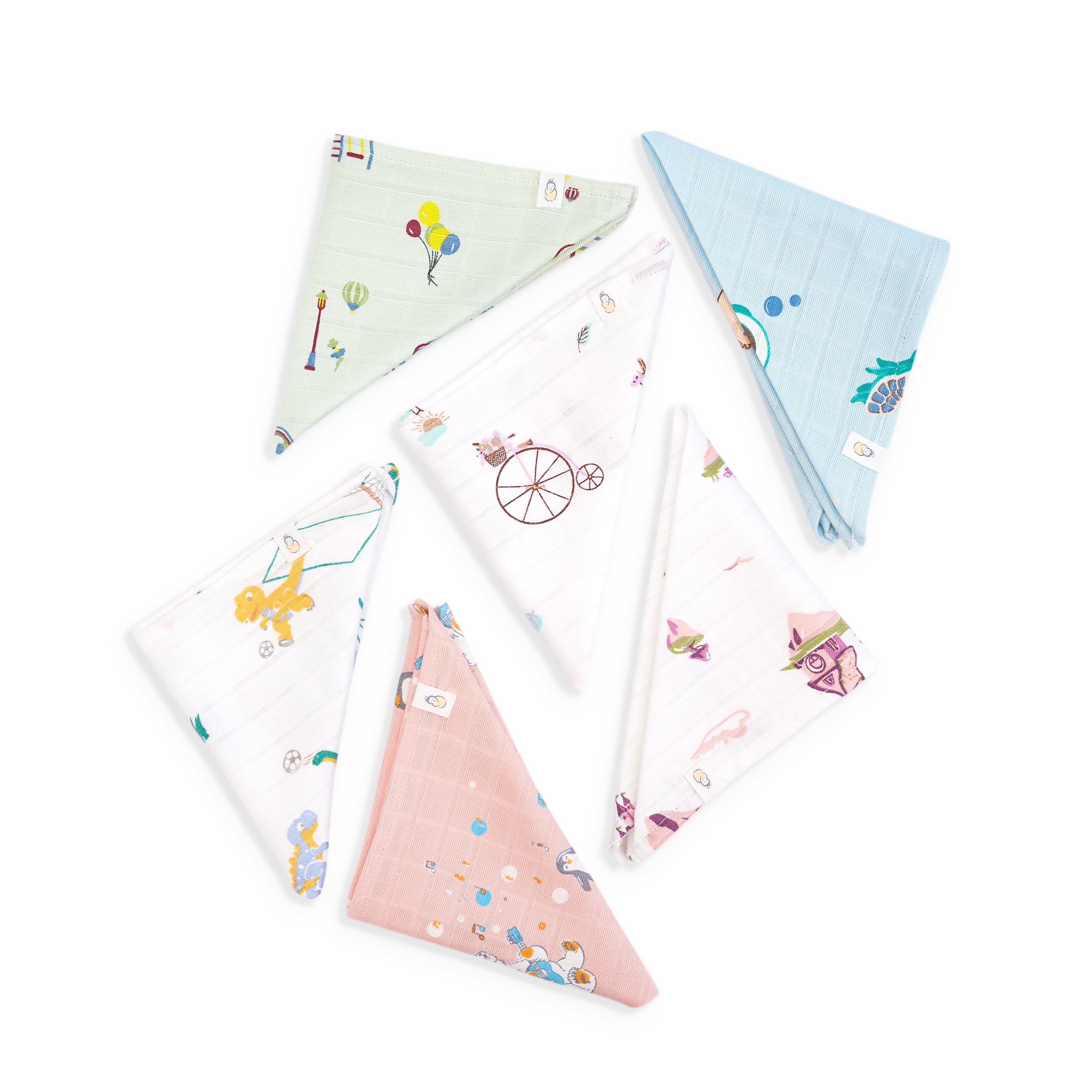 Muslin Wash cloth / Hand kerchief - 6 pack S9 (27x27 Cm)
