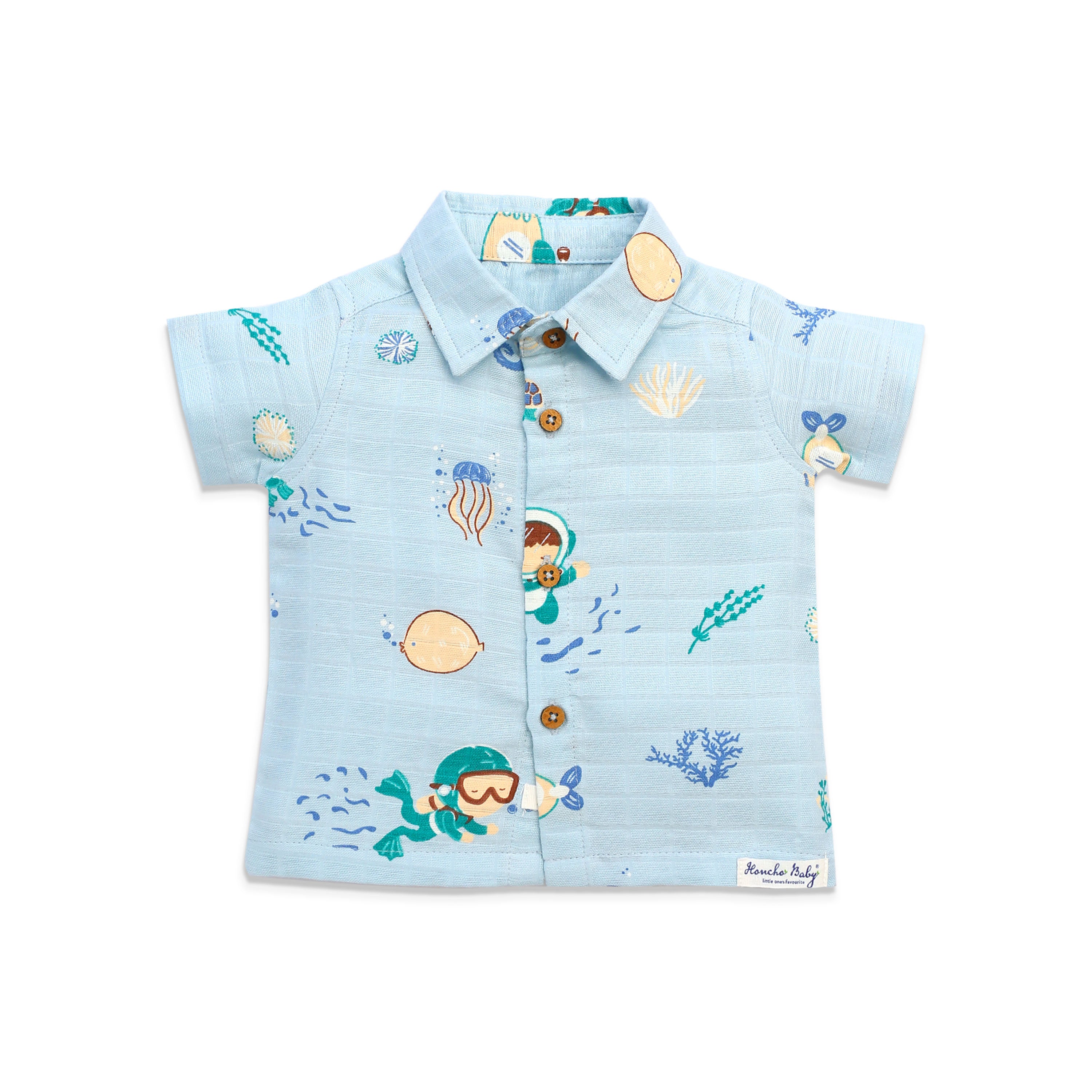 Muslin Half Sleeve Top & Shorts Set (0M – 5Y) Mini Scuba Squad