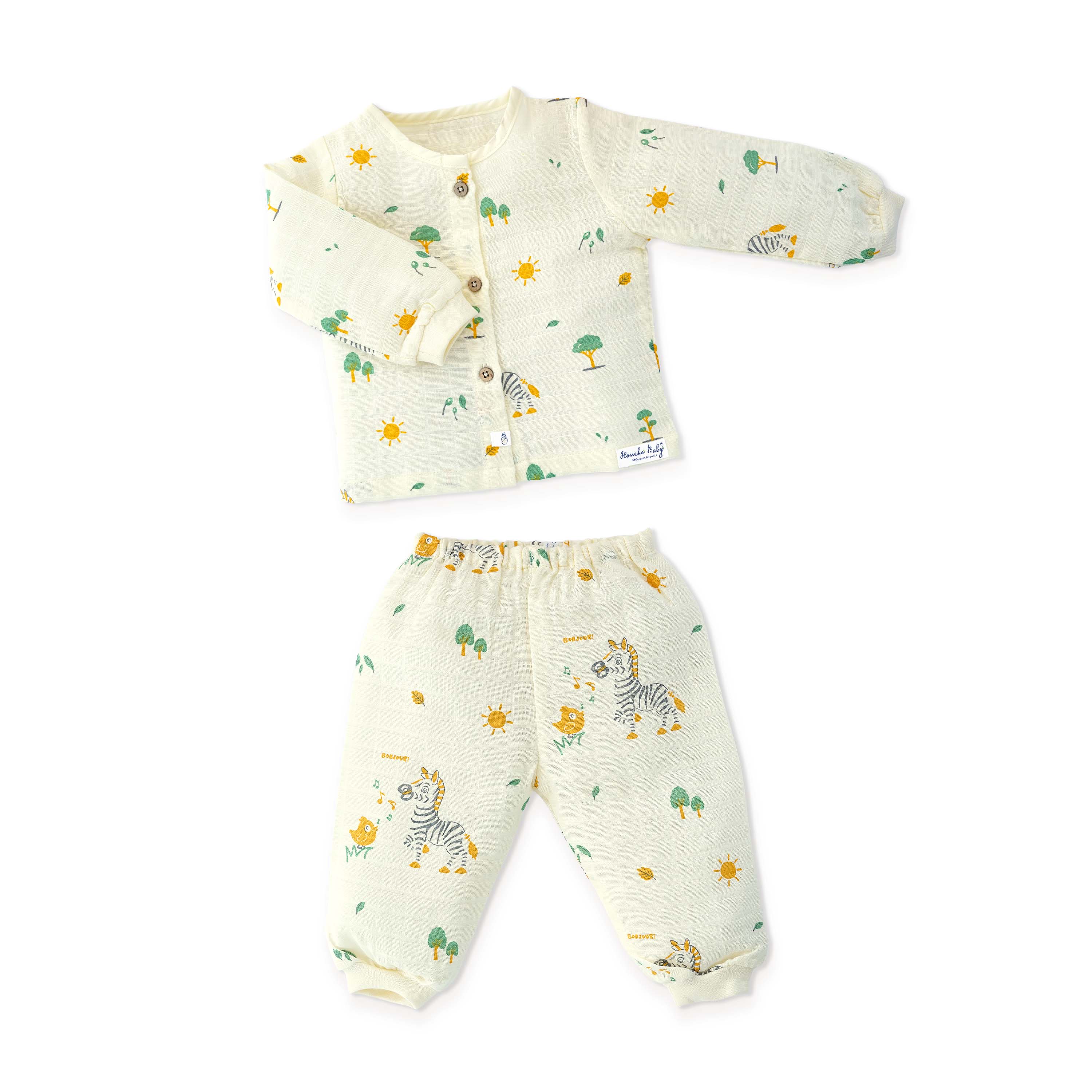 Muslin Cotton Full Sleeve Top & Pant Set for Baby & Toddler Pack of 3 (0–5 Years) - Tiny Wanderers Combo