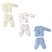 Muslin Cotton Full Sleeve Top & Pant Set for Baby & Toddler Pack of 3 (0–5 Years) - Tiny Wanderers Combo