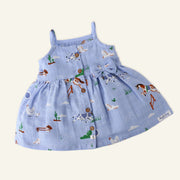 Barnyard Buddies - Sleeveless Muslin Cotton Frock with Bow (0m to 4years)
