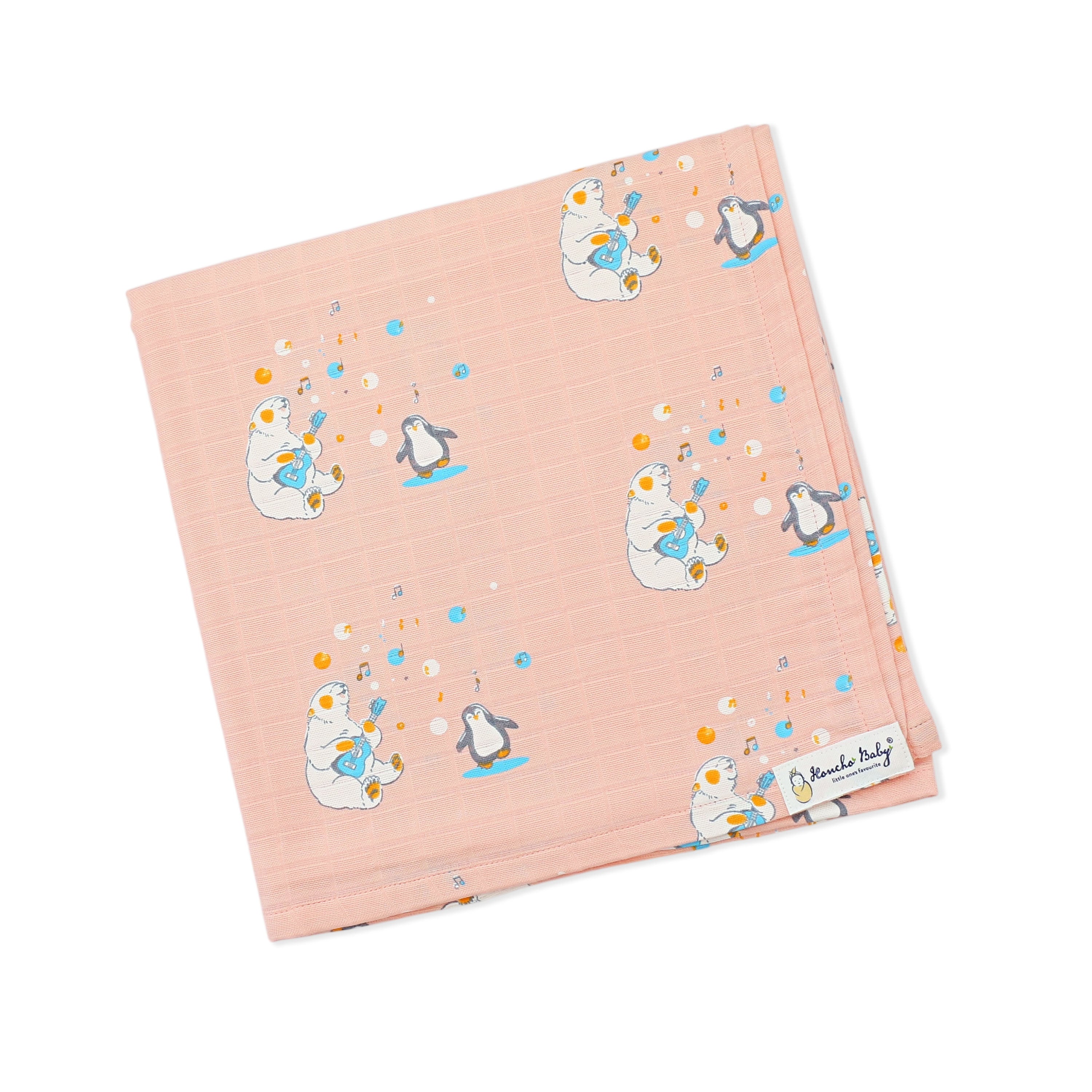Cub's First Concert - Baby Muslin Swaddle Blanket | 100% Premium Cotton | 110x110 cm