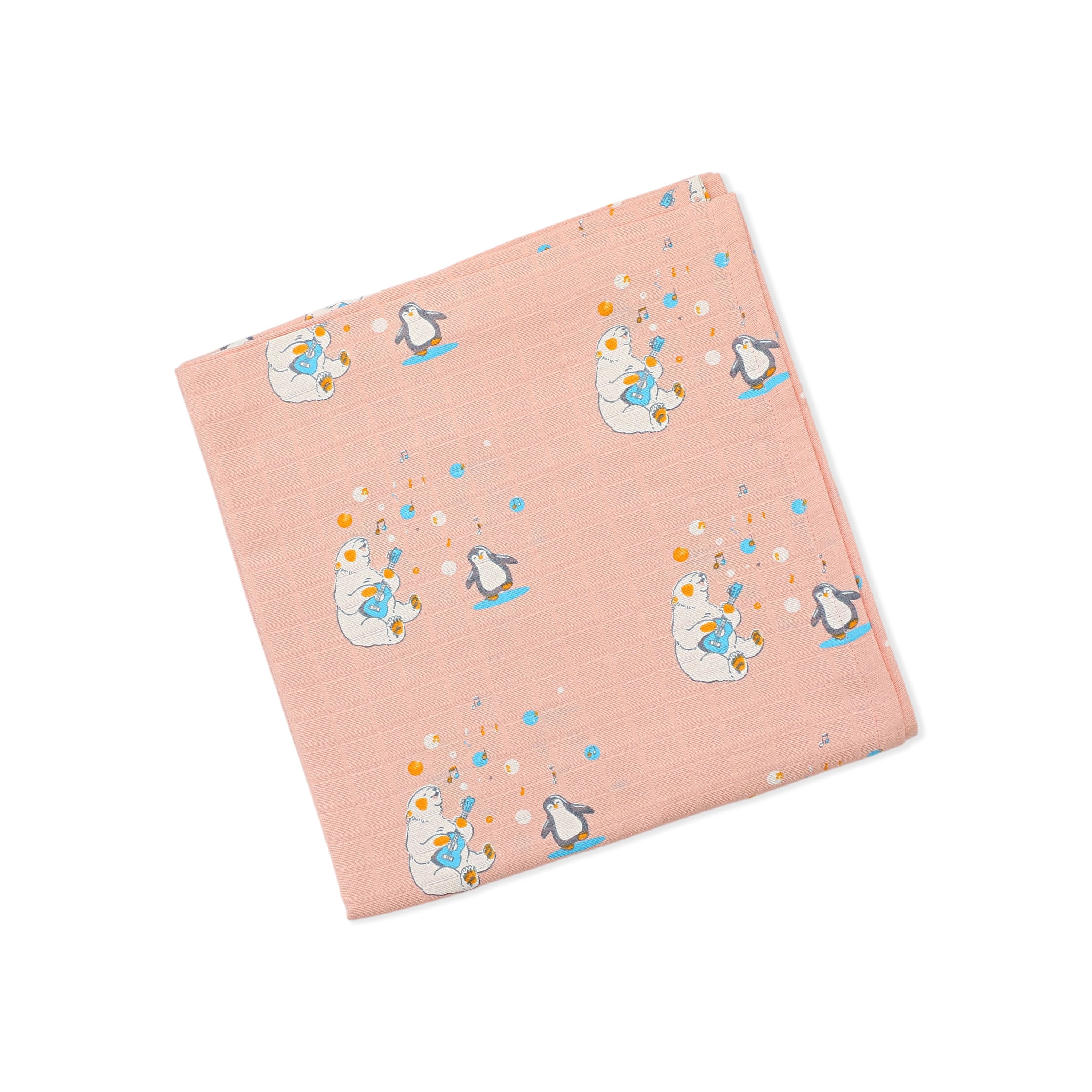 Cub's First Concert - Baby Muslin Swaddle Blanket | 100% Premium Cotton | 110x110 cm